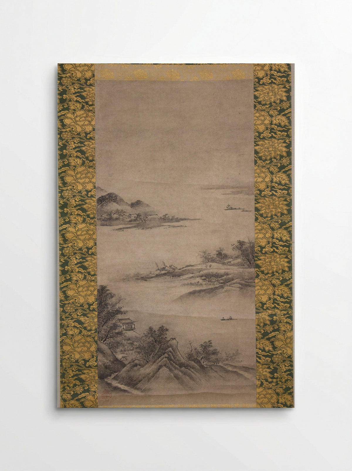 River Landscape in Evening - Kano Motonobu - Poster
