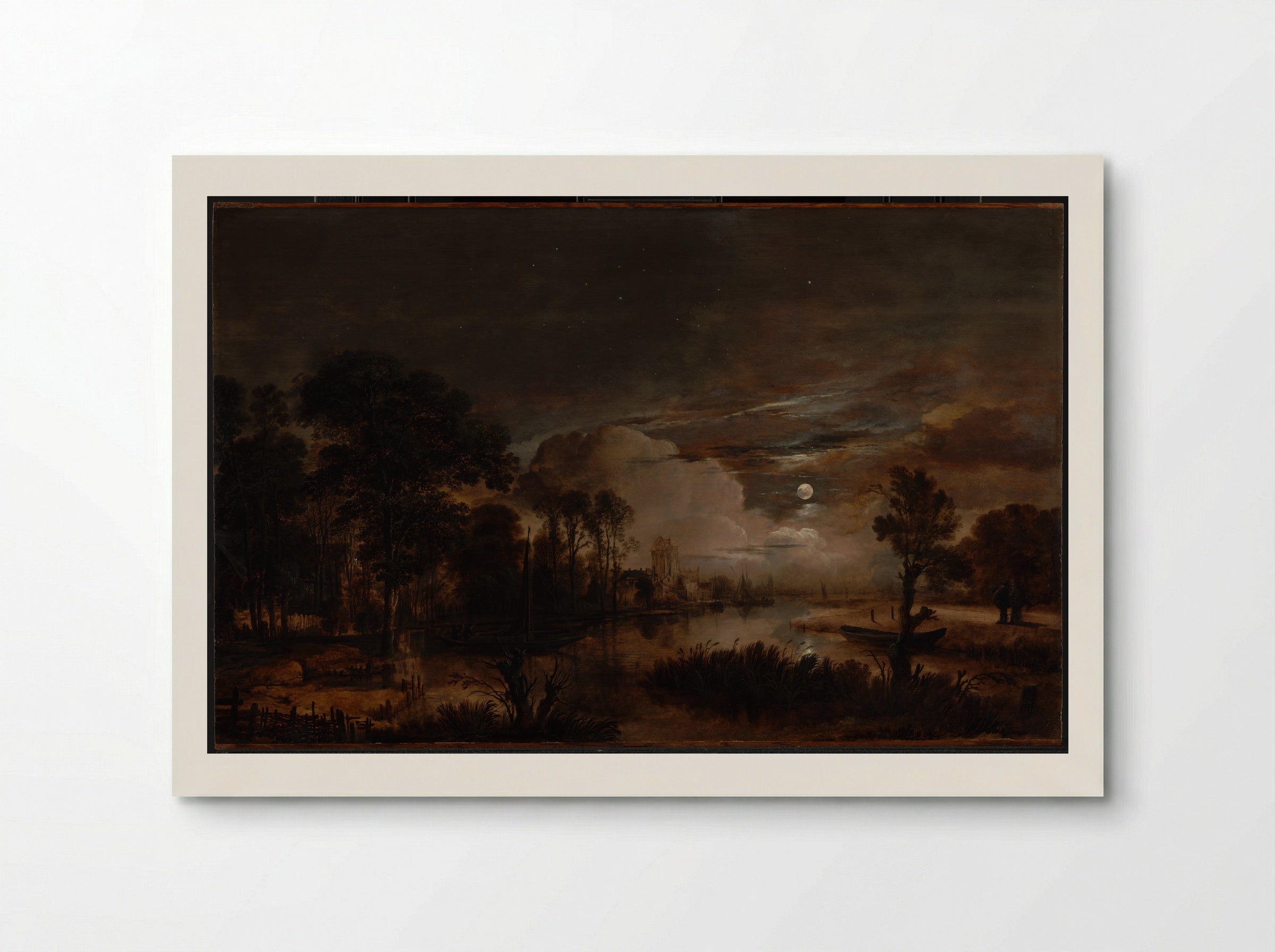 River Landscape with Fishermen - Aert van der Neer - Poster