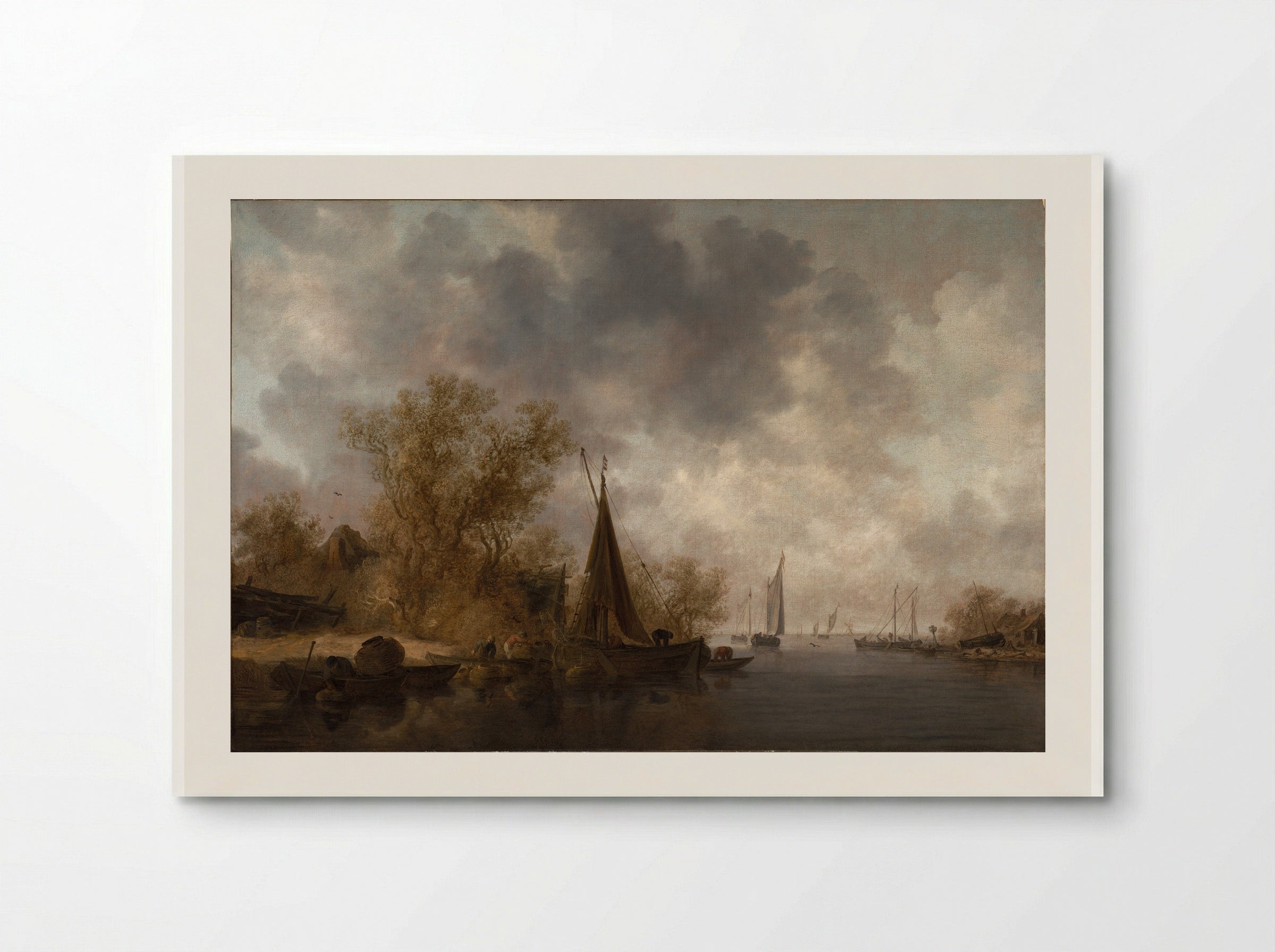 River Landscape with Fishing Boats - Jan van Goyen - Poster