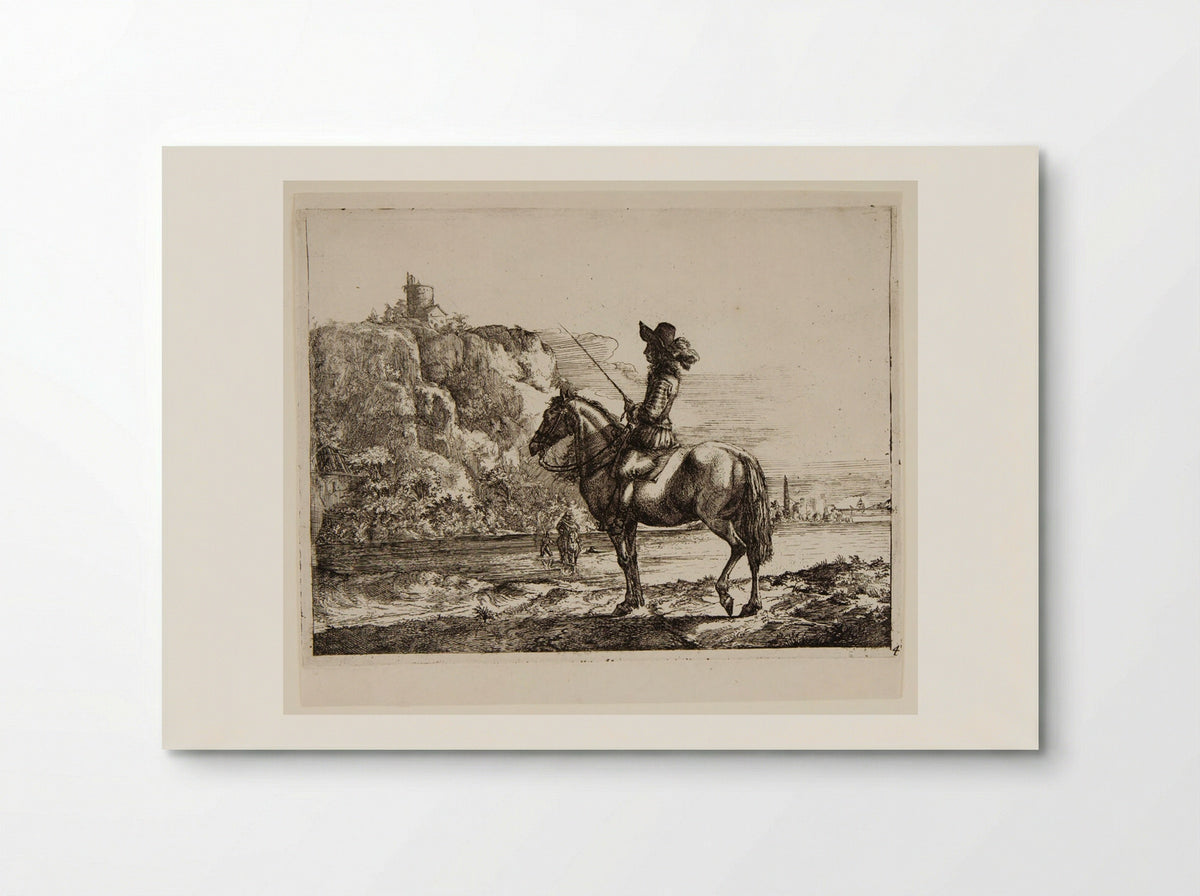 River Landscape with a Horseman - Philips Wouwerman - Poster