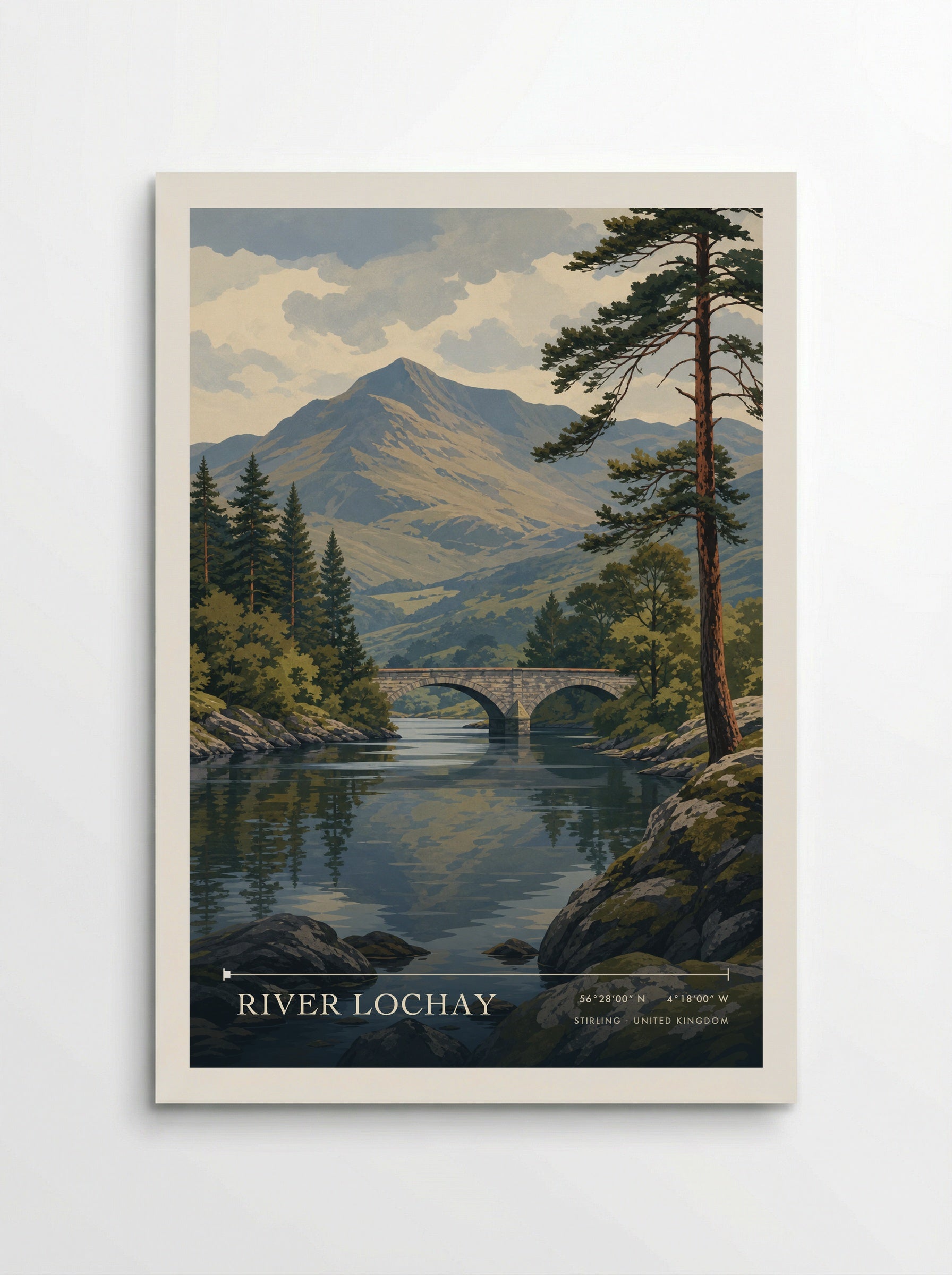 River Lochay Stirling United Kingdom Travel Poster - Poster