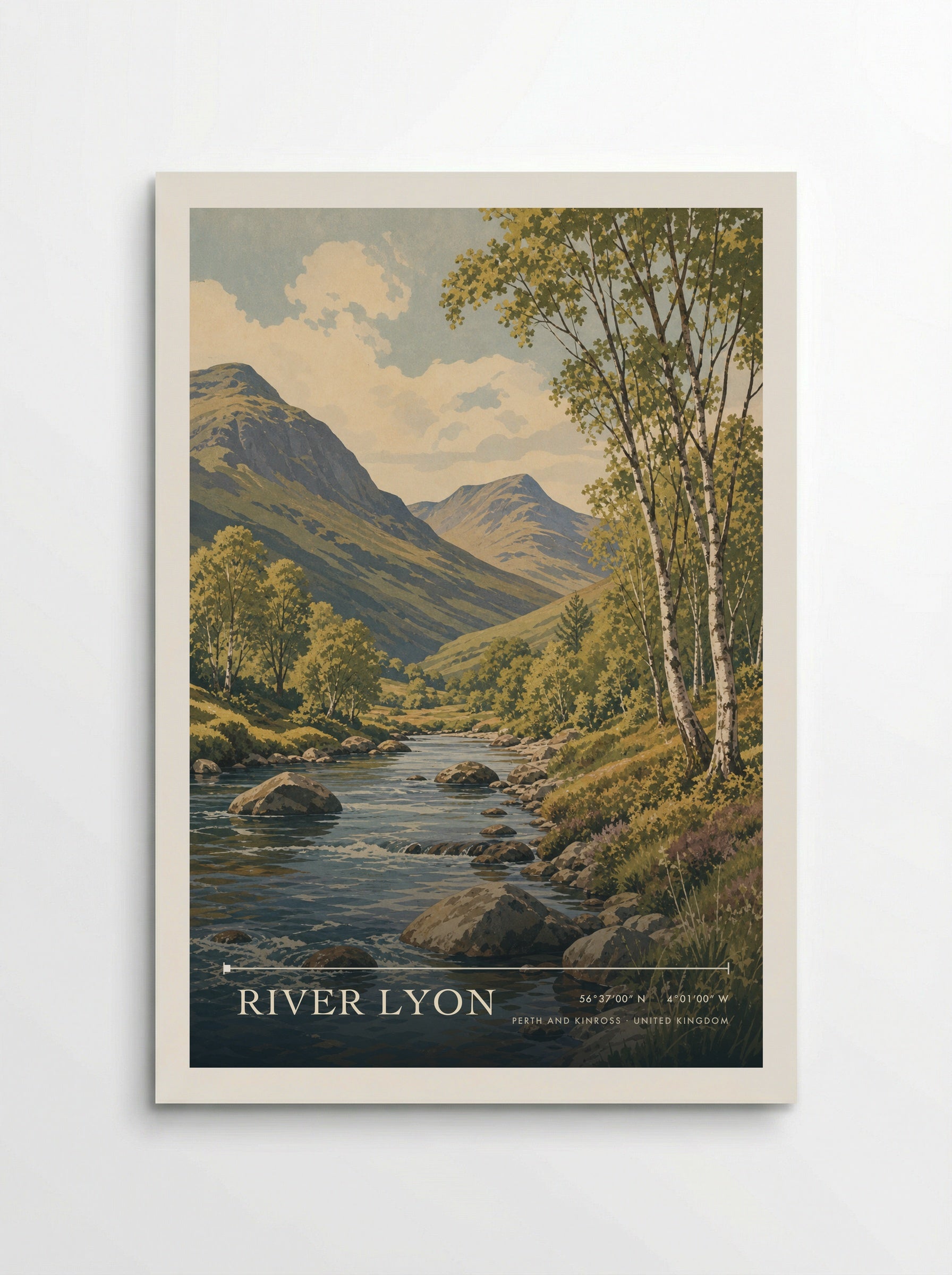 River Lyon Perth and Kinross United Kingdom Travel Poster - Poster