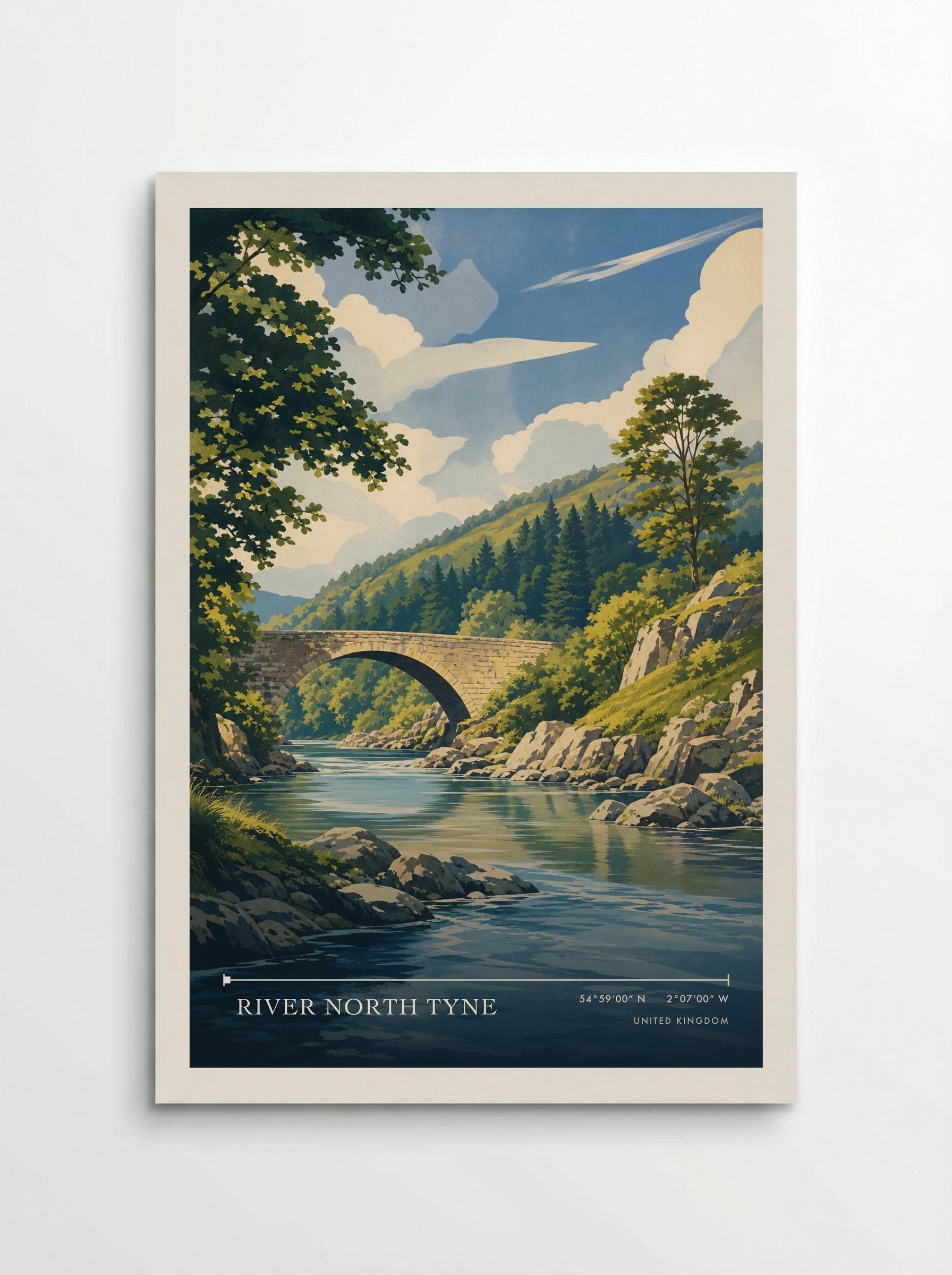 River North Tyne United Kingdom Travel Poster - Poster