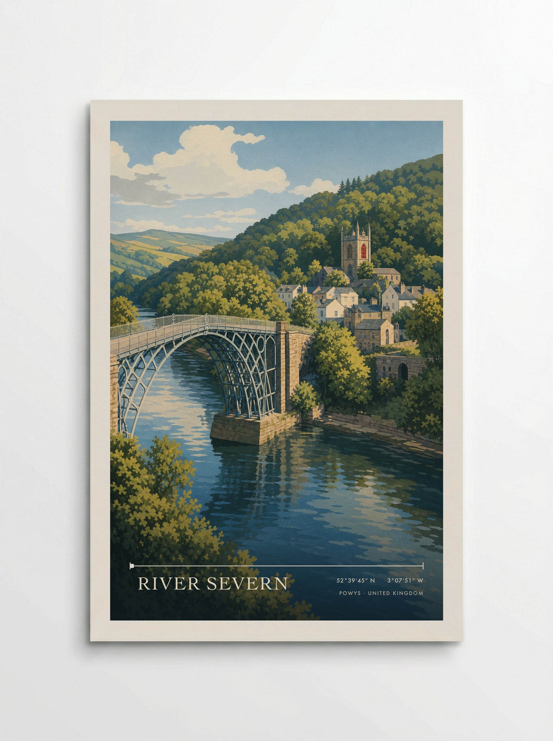 River Severn Powys United Kingdom Travel Poster - Poster