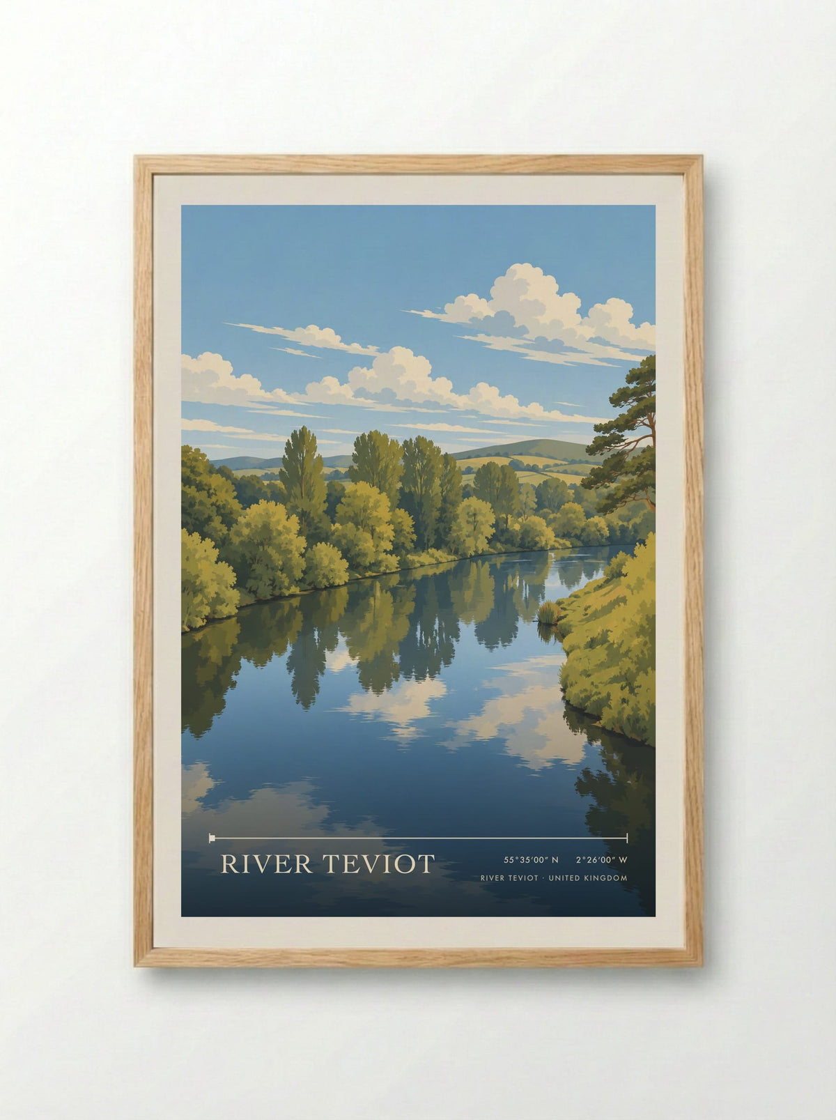 River Teviot | Travel Poster - Framed Print Wood