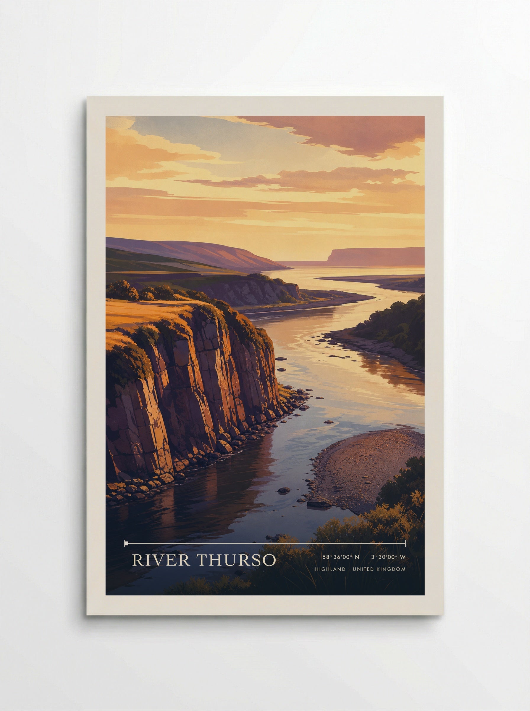 River Thurso Highland United Kingdom Travel Poster - Poster