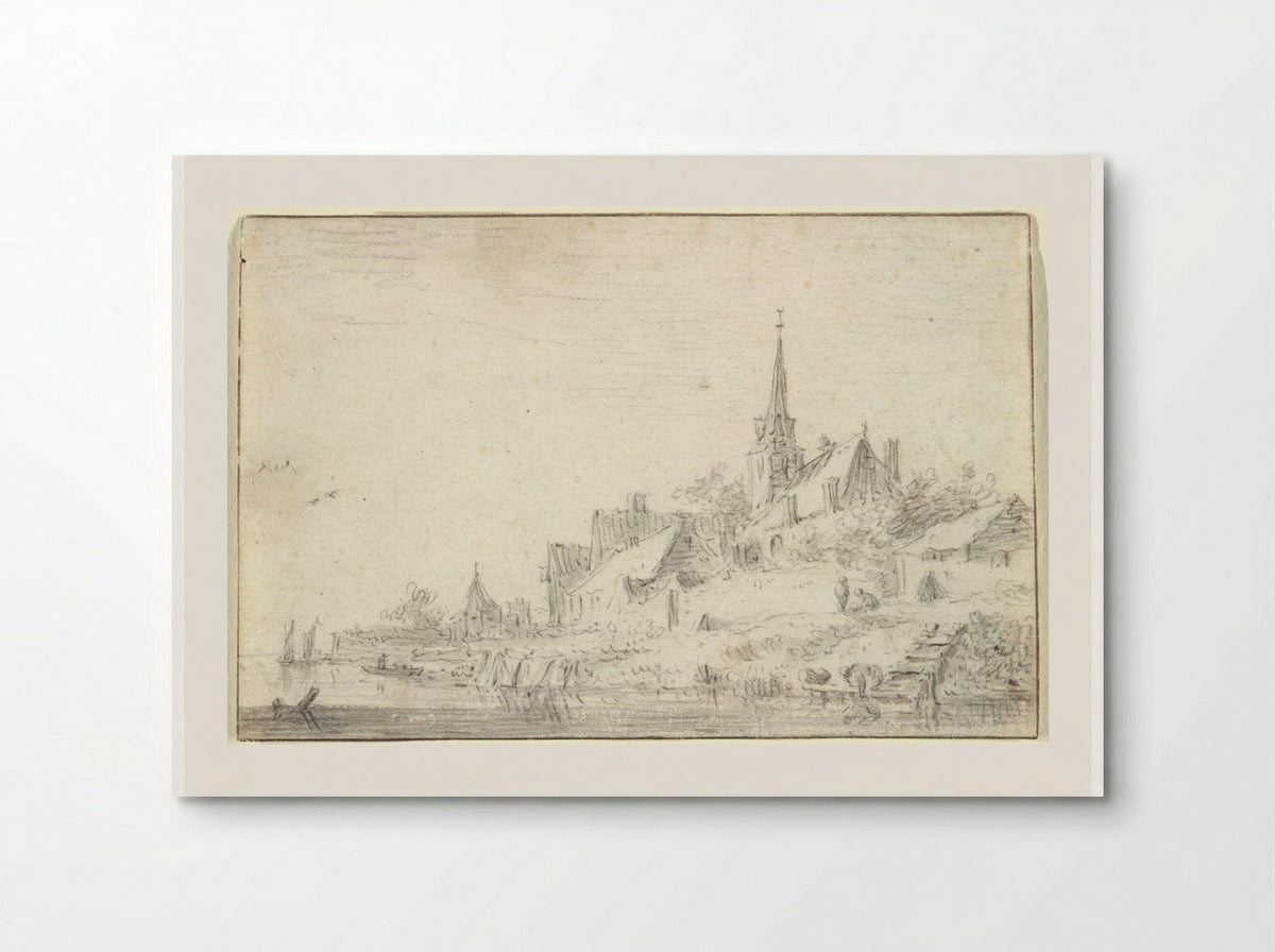 River View with a Village Church - Jan van Goyen - Poster