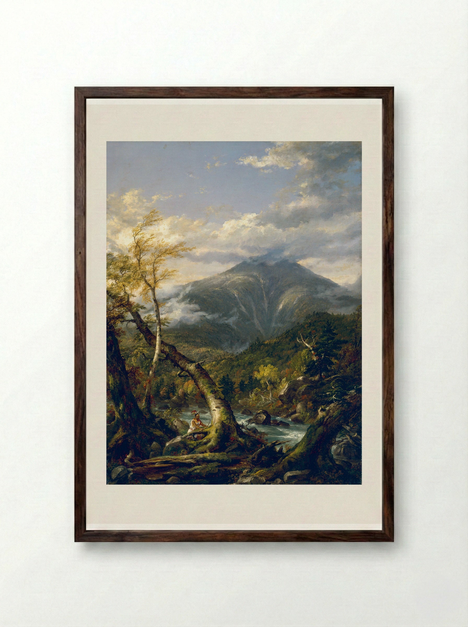 River in the Catskills - Thomas Cole - Framed Print Dark Wood