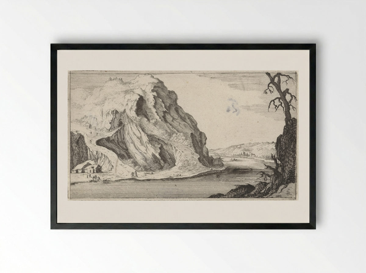 Rivier in de bergen - Gillis van Scheyndel (I) - Framed Print Black