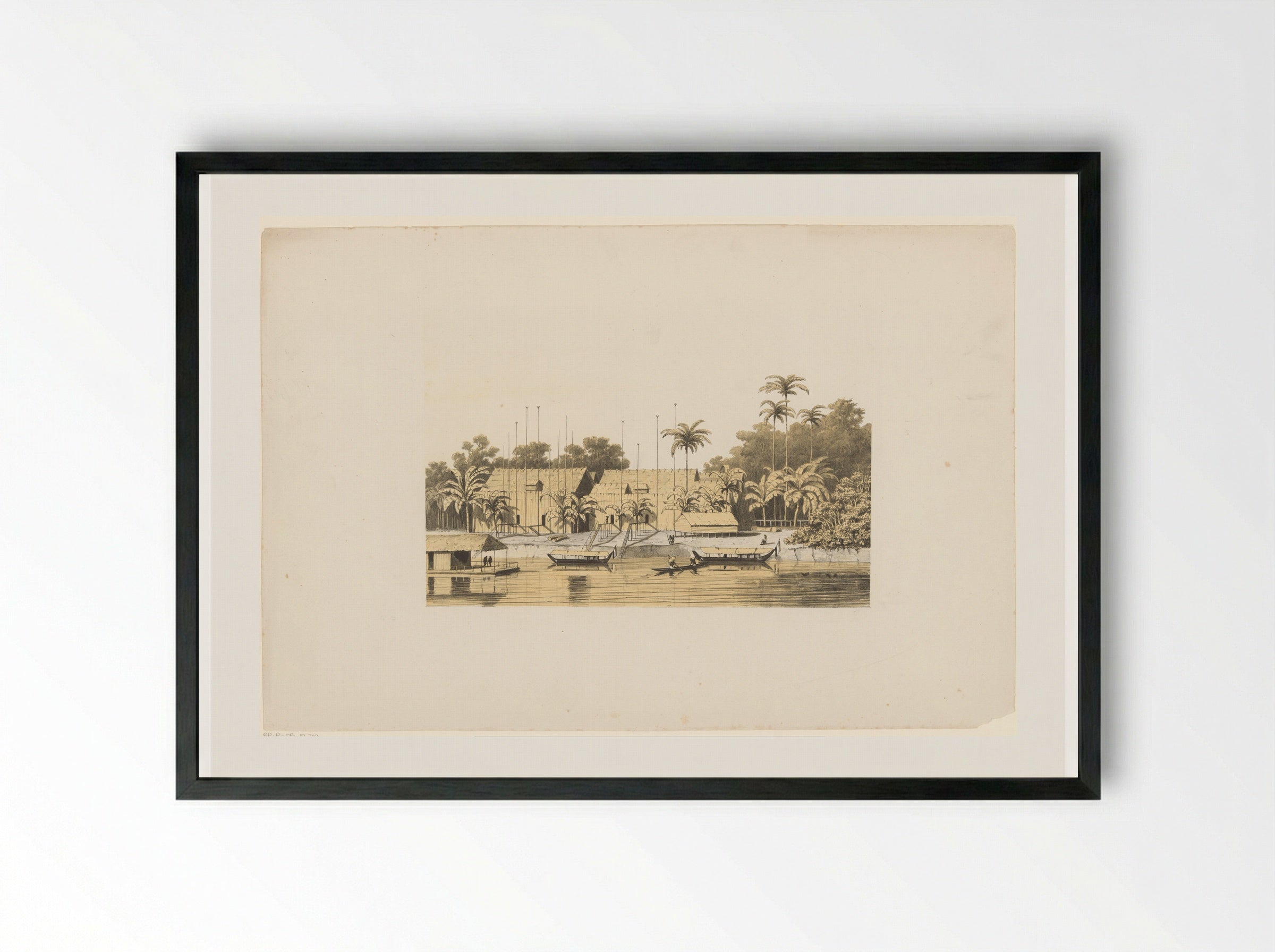 Riviergezicht in Azië - Jan Weissenbruch - Framed Print Black
