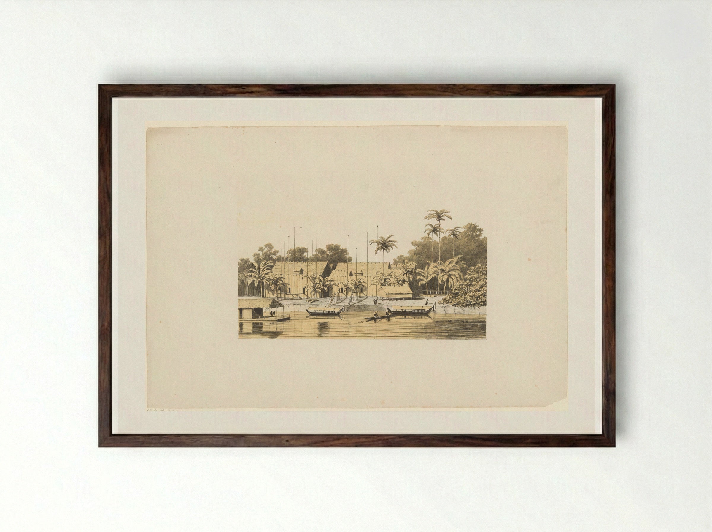 Riviergezicht in Azië - Jan Weissenbruch - Framed Print Dark Wood