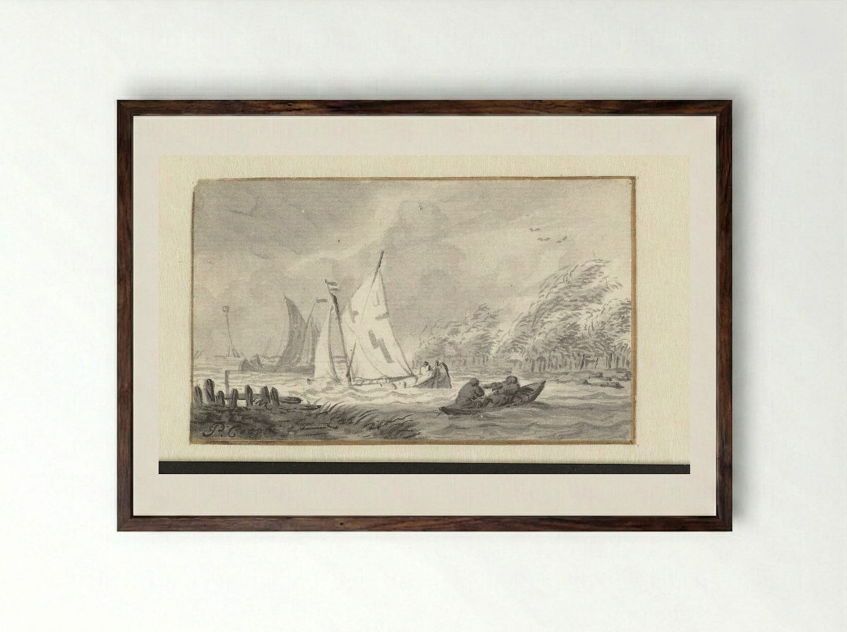 Riviergezicht - Pieter Coopse - Framed Print Dark Wood