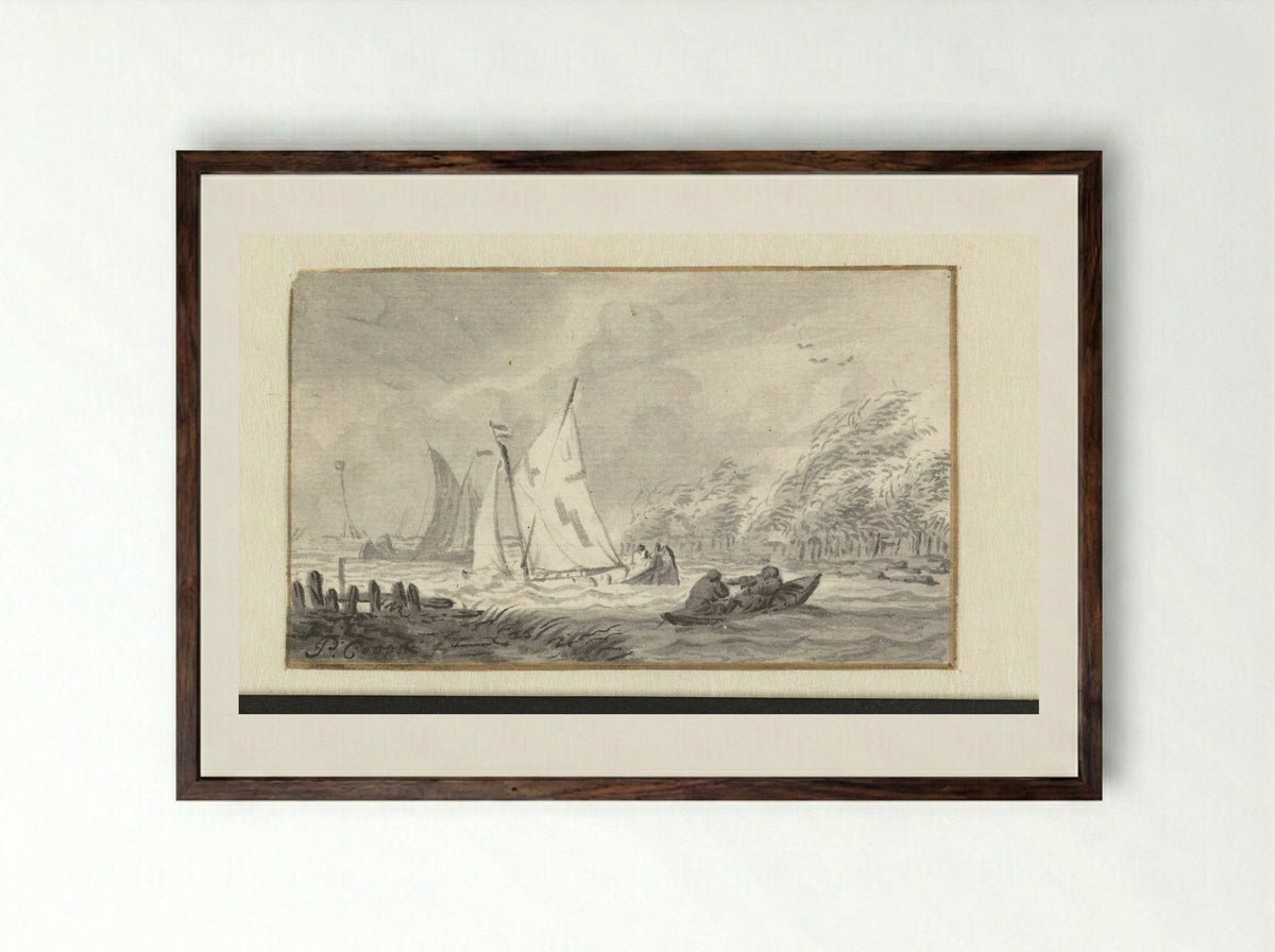 Riviergezicht - Pieter Coopse - Framed Print Dark Wood