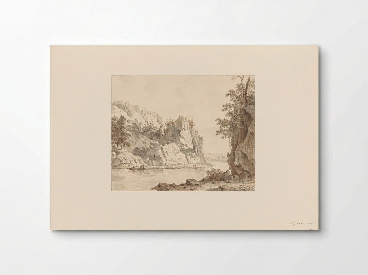 Rivierlandschap met rotsen - Nicolaas Johannes Roosenboom - Poster
