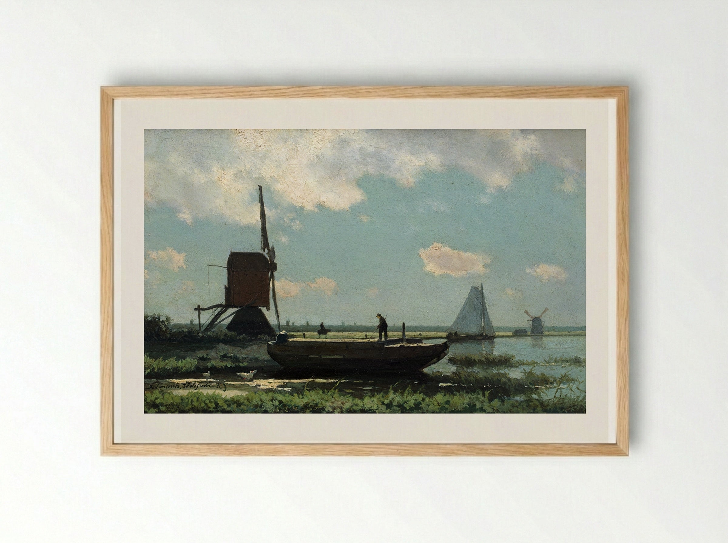 Rivierlandschap - Jan Hendrik Weissenbruch - Framed Print Wood