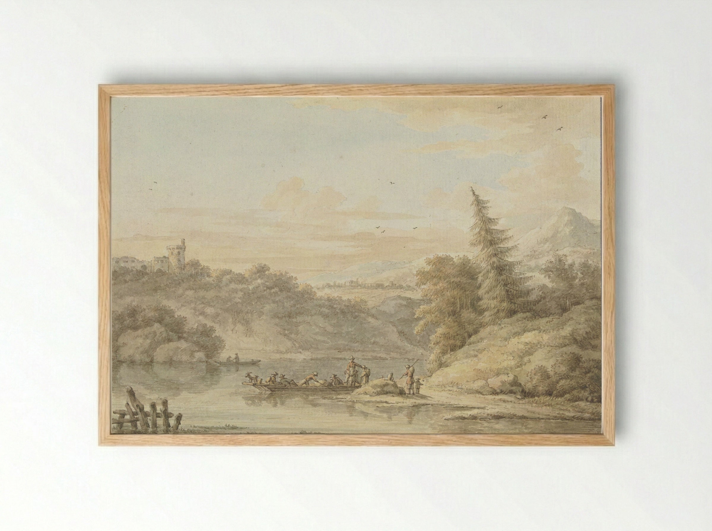 Rivierlandschap - Cornelis Buys - Framed Print Wood
