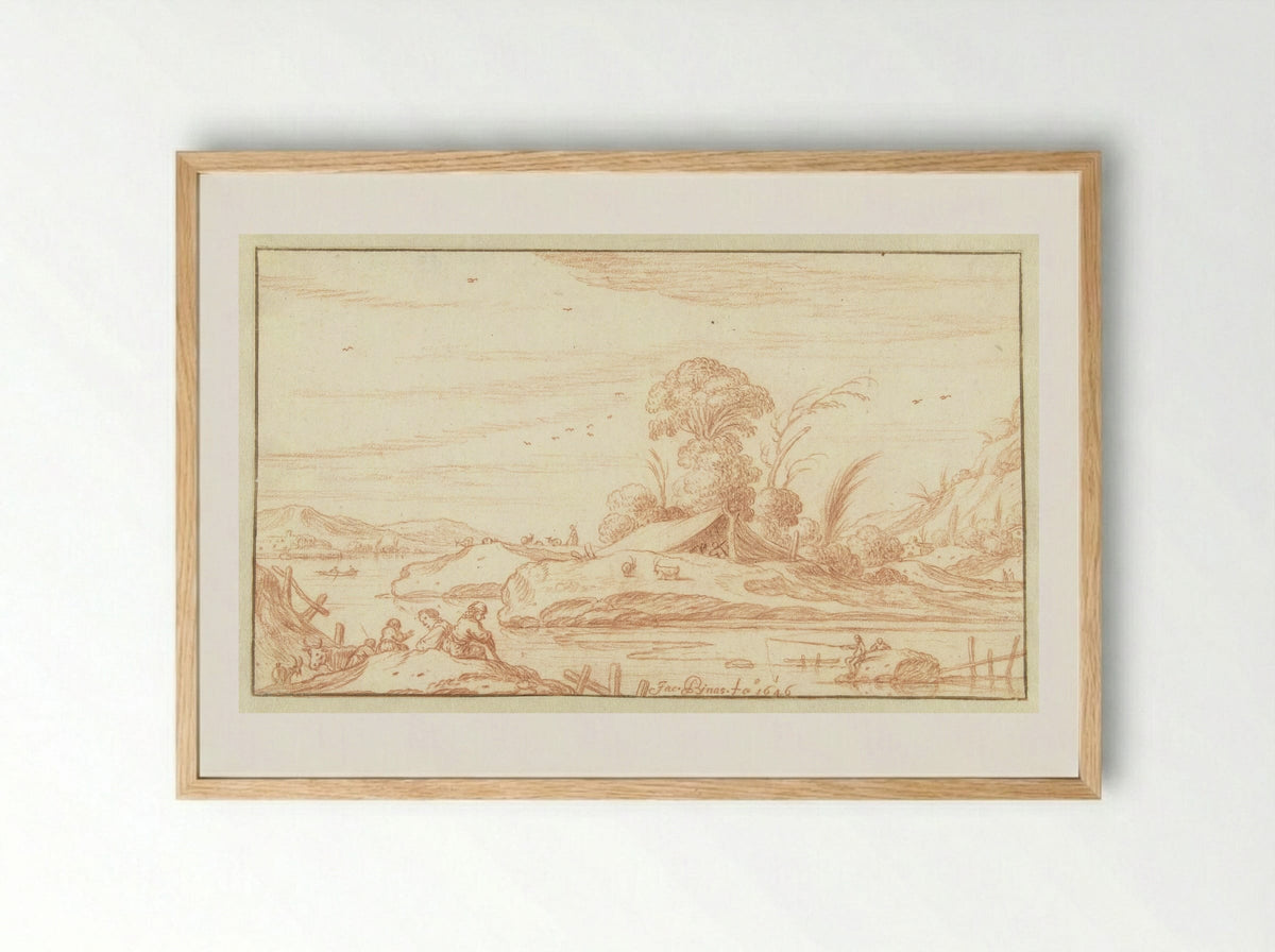 Rivierlandschap - Jacob Symonsz Pynas - Framed Print Wood