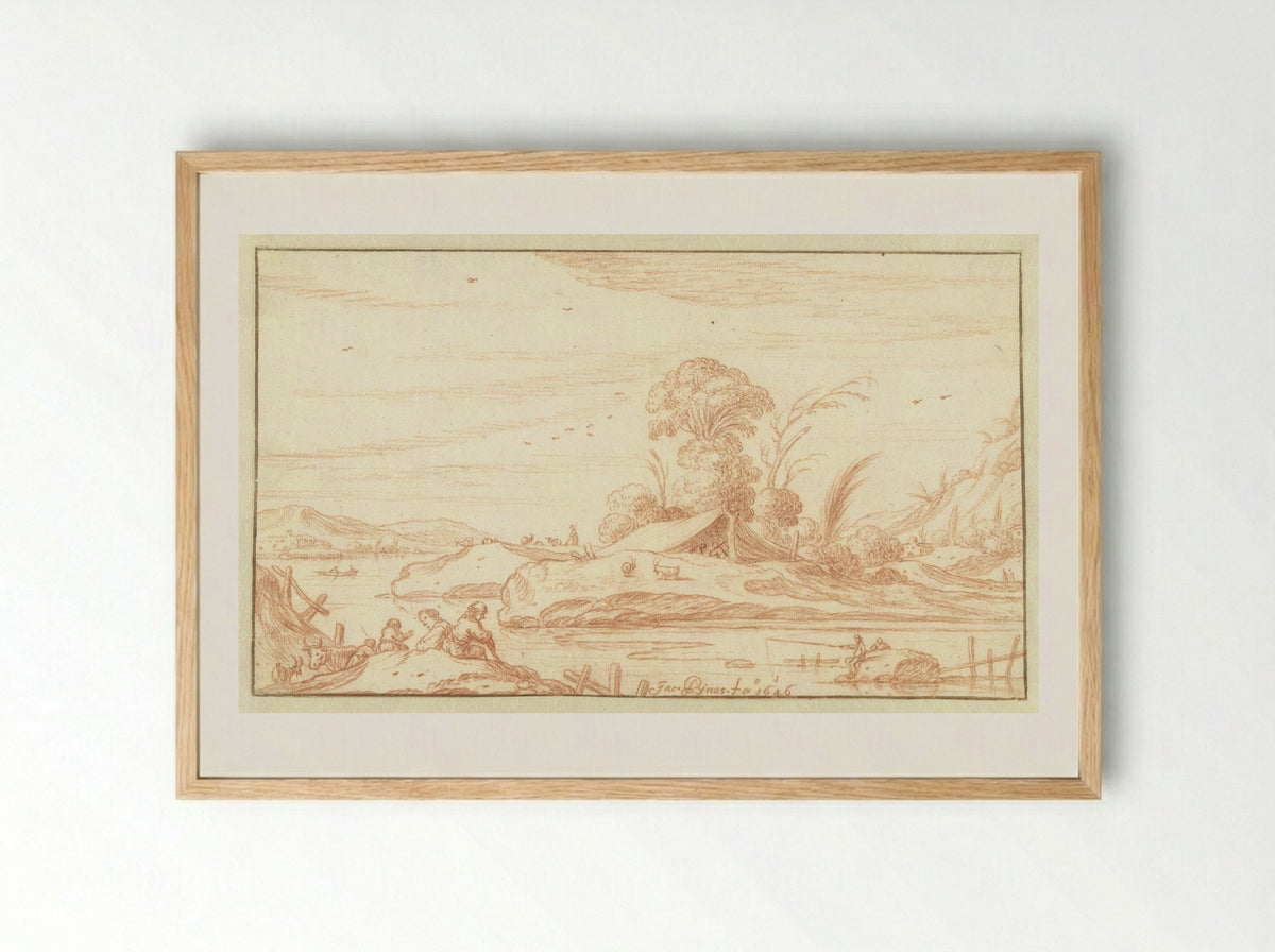 Rivierlandschap - Jacob Symonsz Pynas - Framed Print Wood