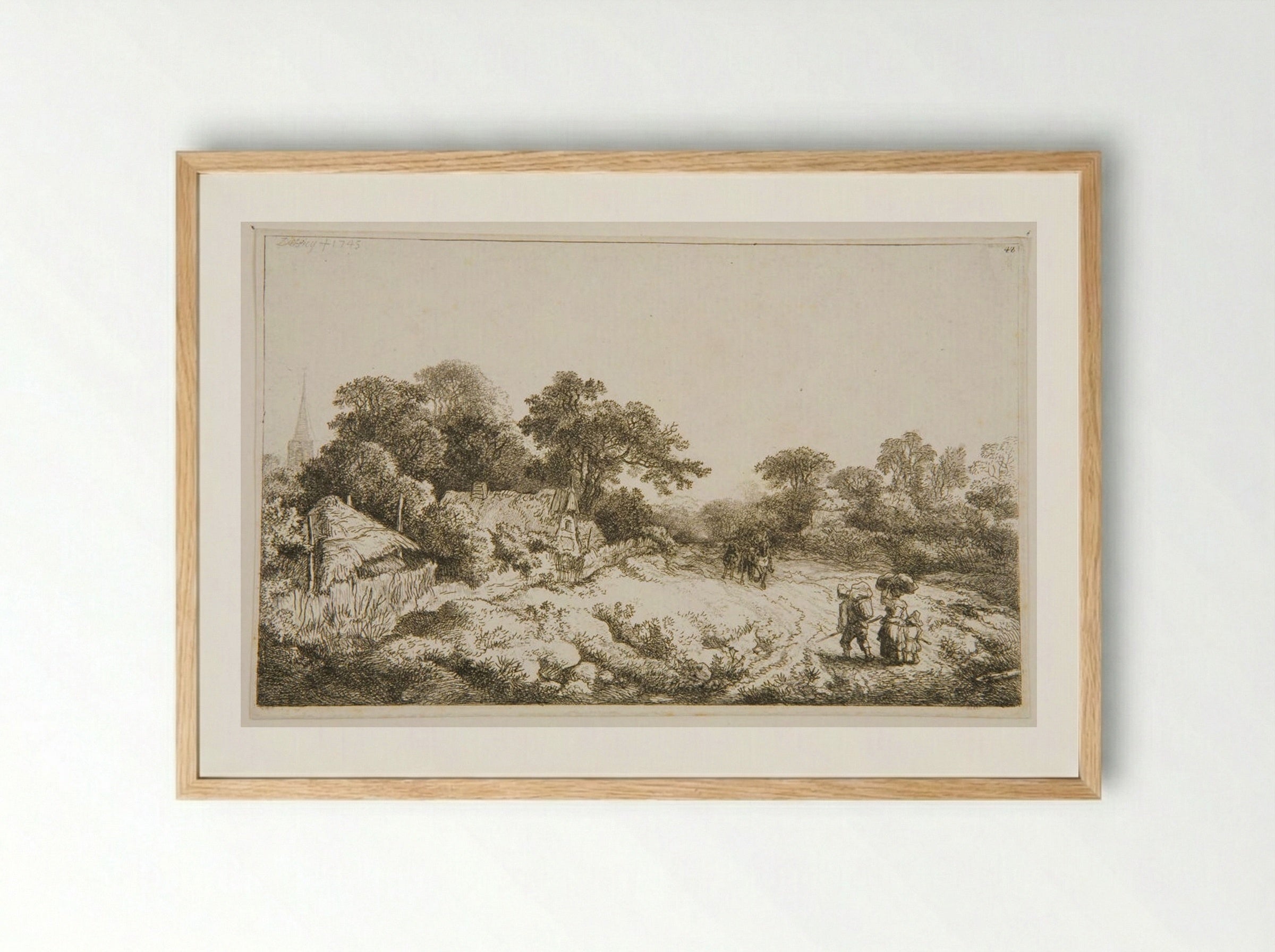 Road Behind the Village - Christian Wilhelm Ernst Dietrich - Framed Print Wood
