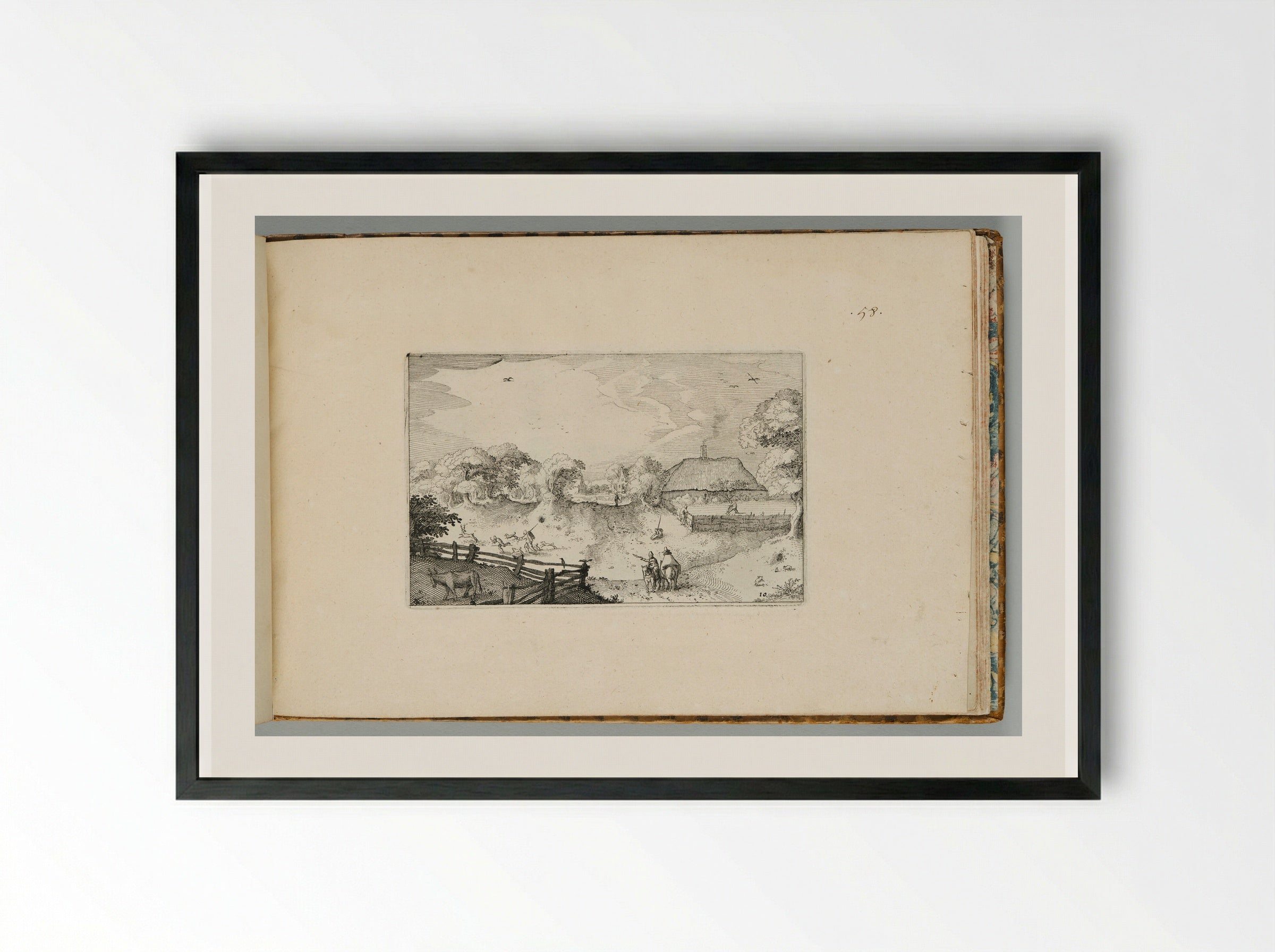 Road Near the Dunes - Claes Jansz. Visscher - Framed Print Black