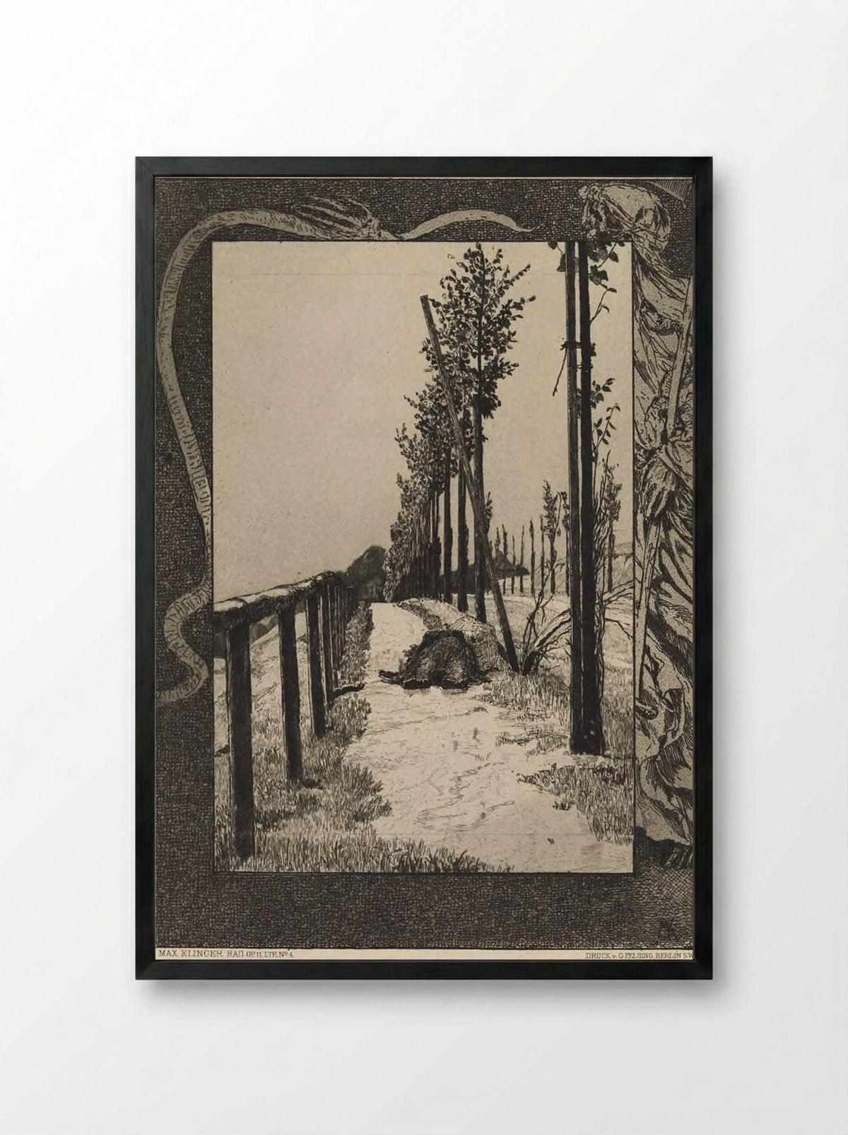 Road, from the portfolio On Death, Part One, Opus XI - Max Klinger - Framed Print Black