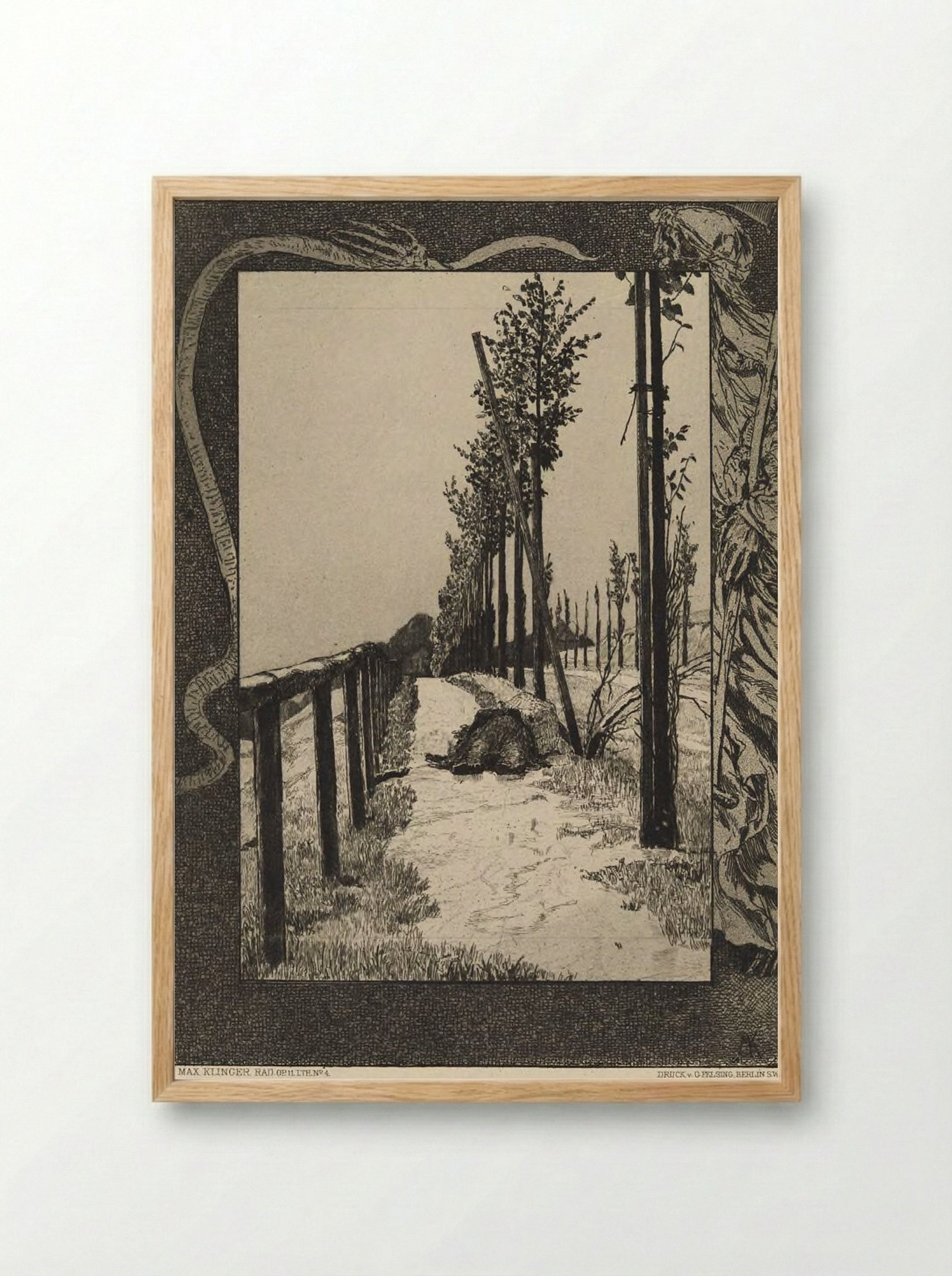 Road, from the portfolio On Death, Part One, Opus XI - Max Klinger - Framed Print Wood
