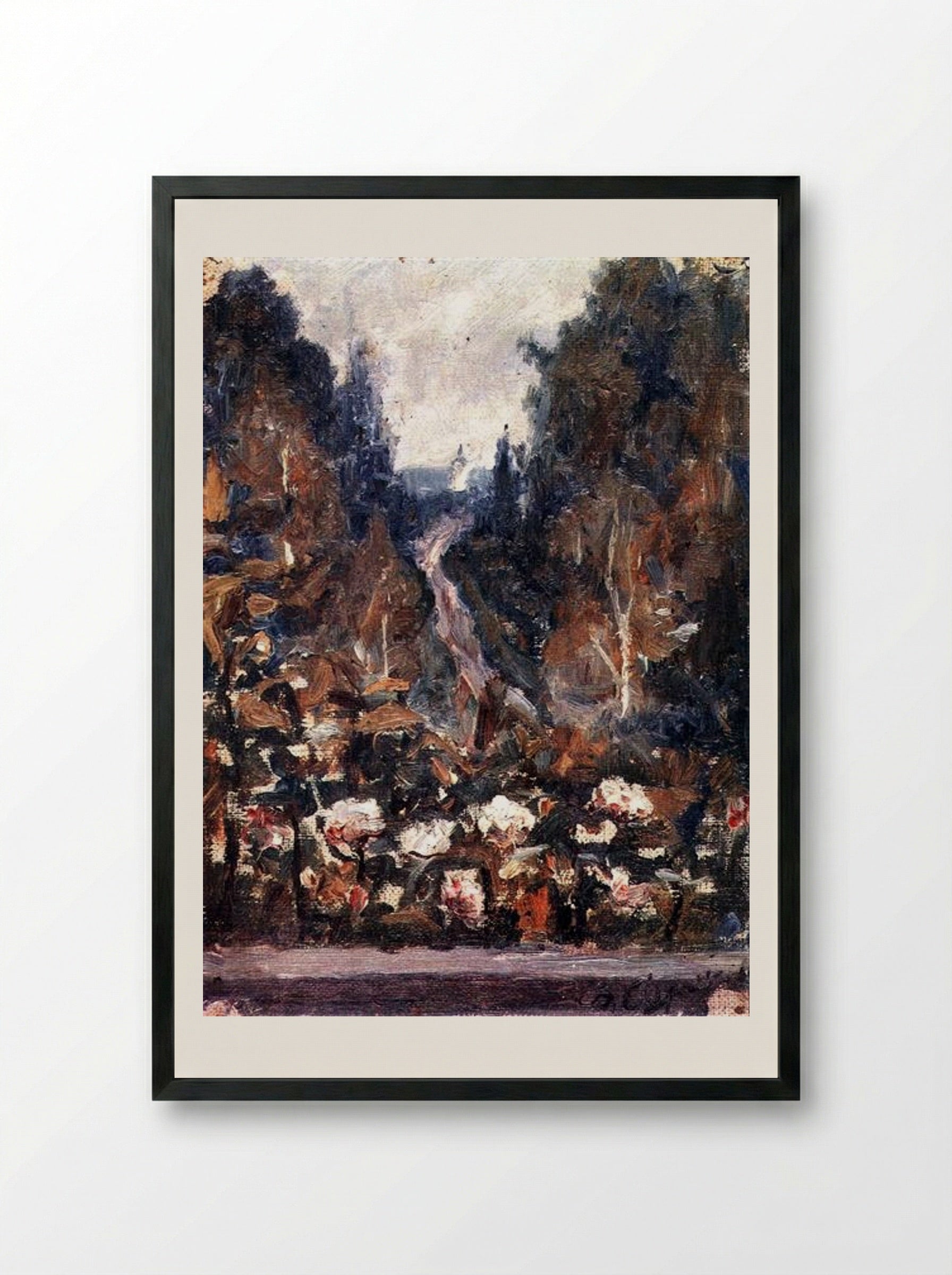 Road in Khotkovo - Vasily Surikov - Framed Print Black