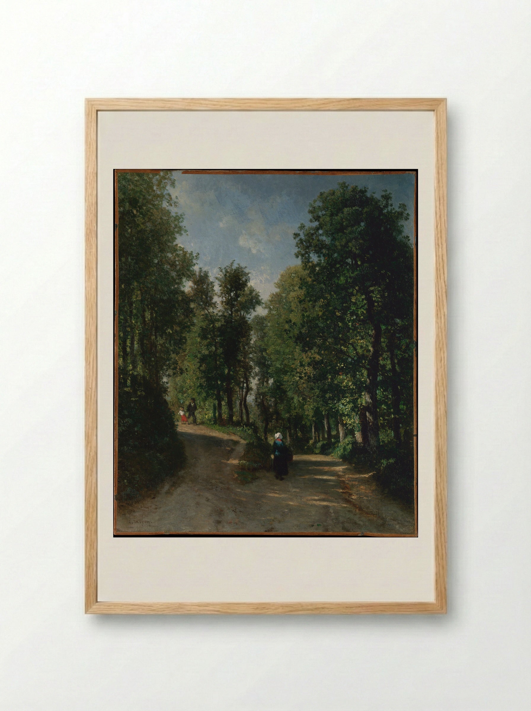 Road in the Woods - Constant Troyon - Framed Print Wood