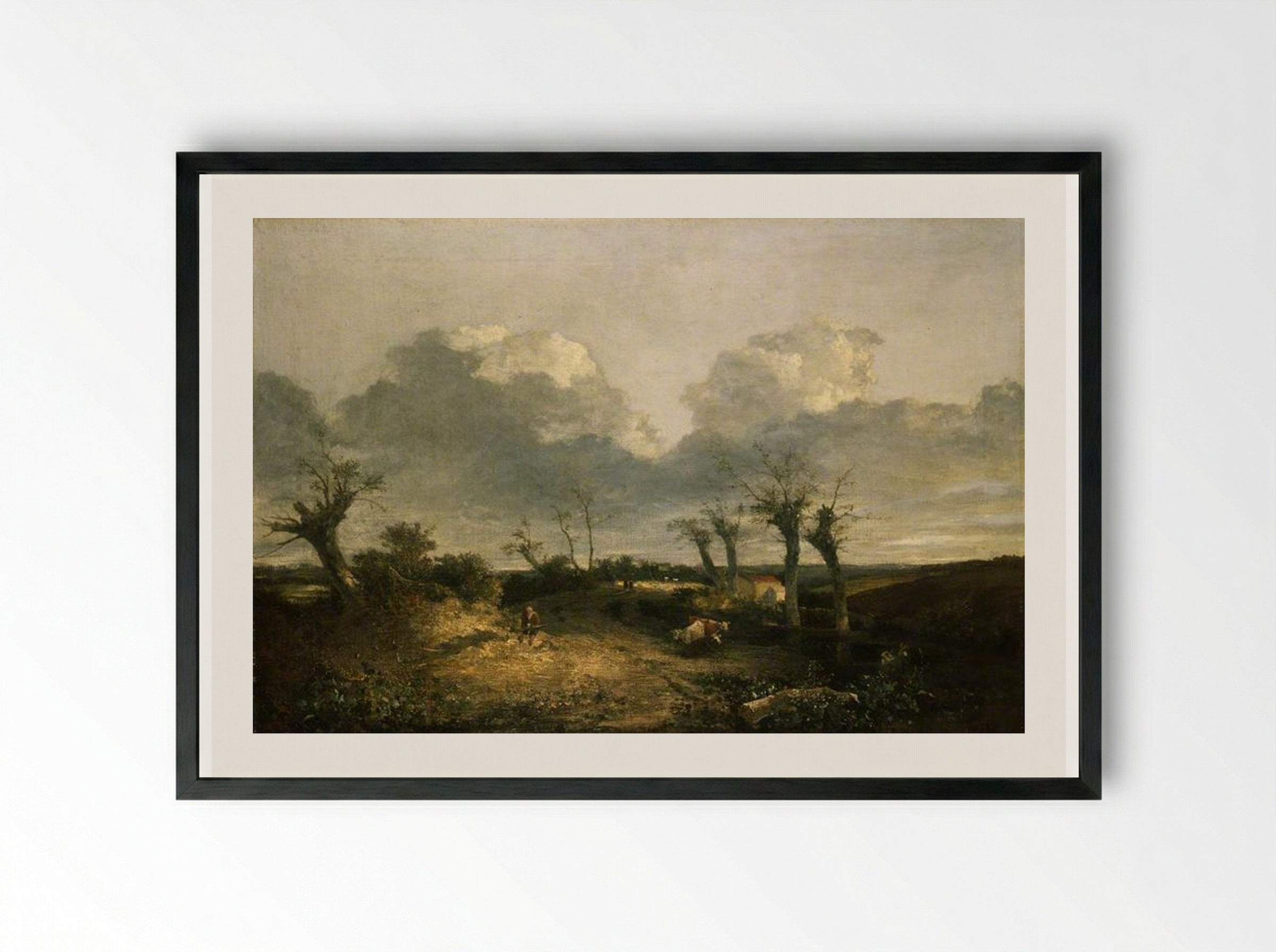 Road with Pollards - John Crome - Framed Print Black
