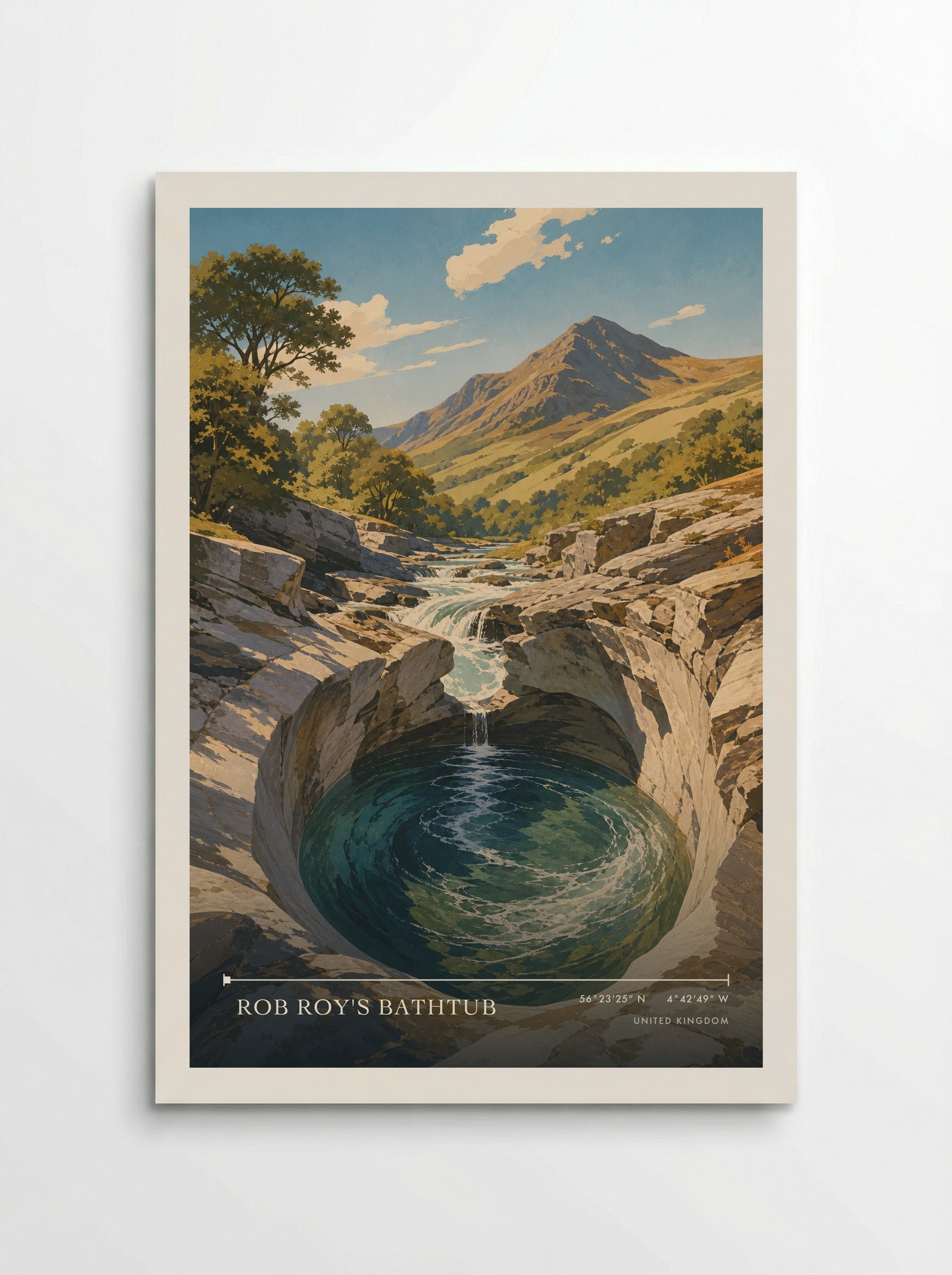 Rob Roy's Bathtub United Kingdom Travel Poster - Poster