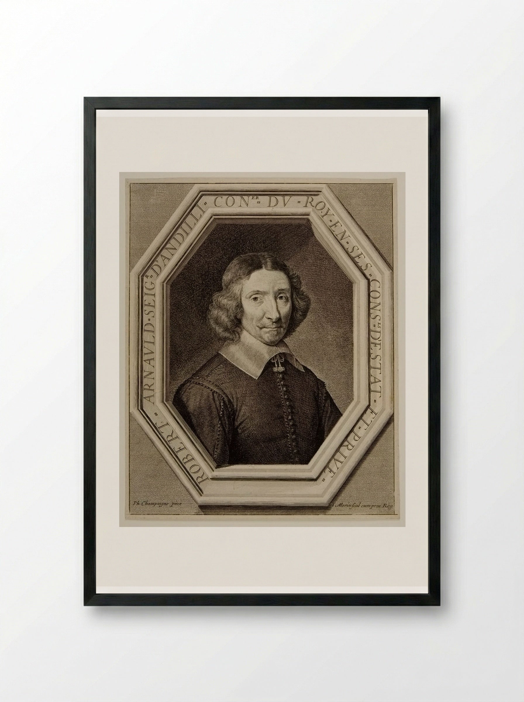 Robert Arnauld d'Andilly - Jean Morin - Framed Print Black