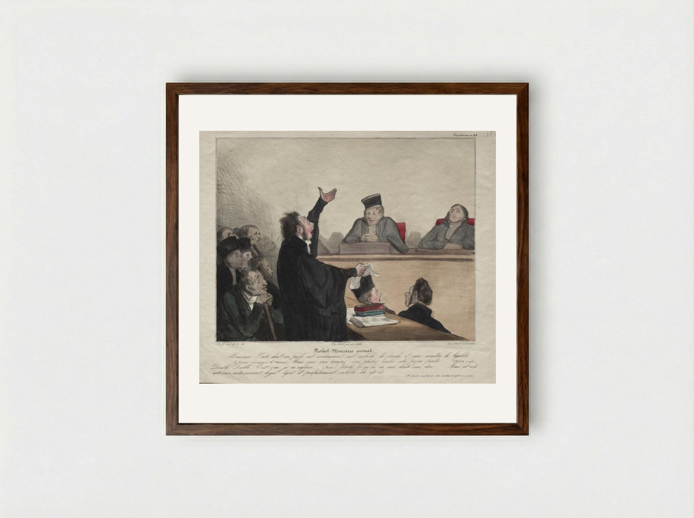 Robert-Macaire, lawyer - Honoré Daumier - Framed Print Dark Wood