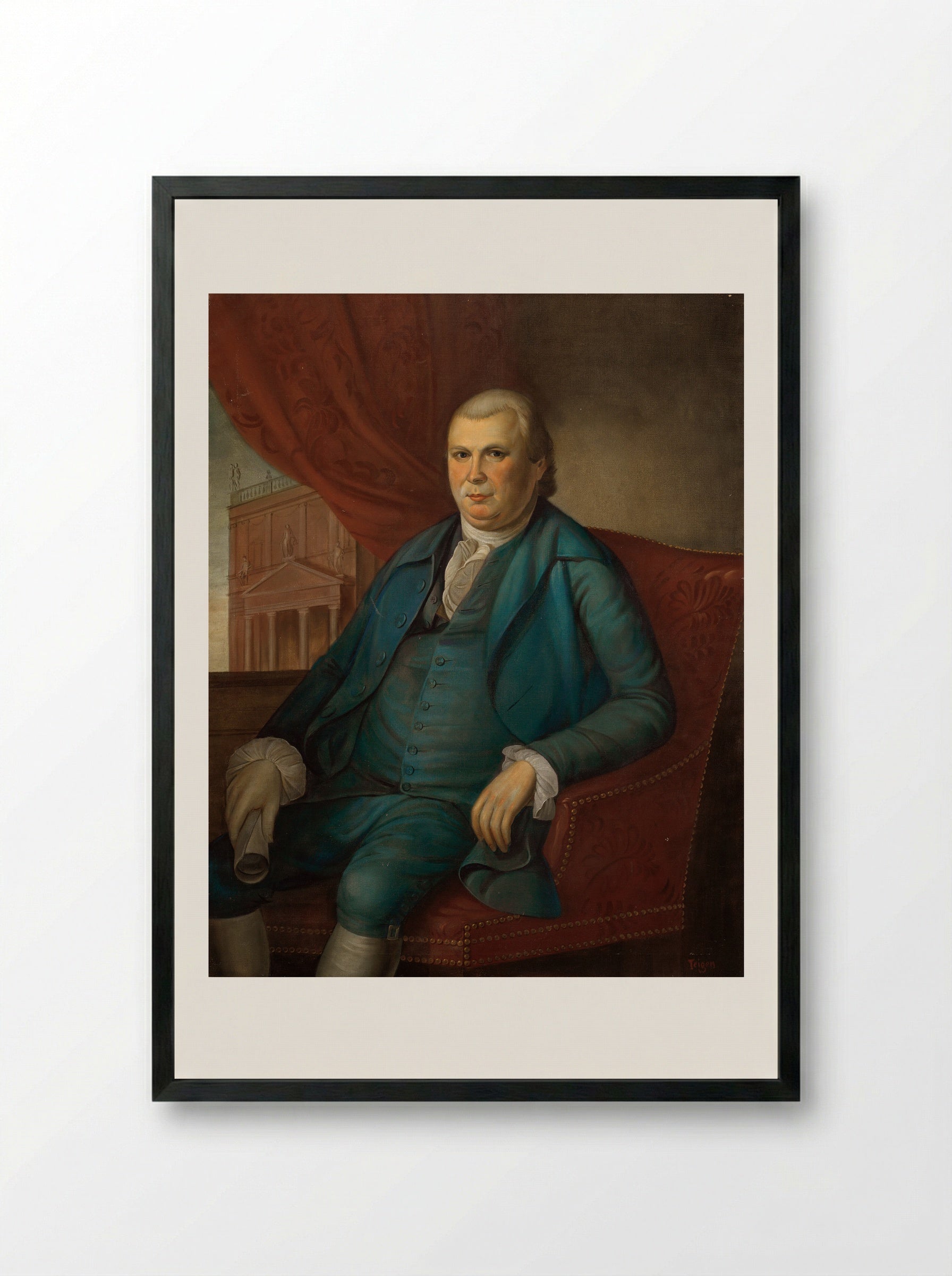 Robert Morris (After Charles Willson Peale) - Carl Peter Teigen - Framed Print Black