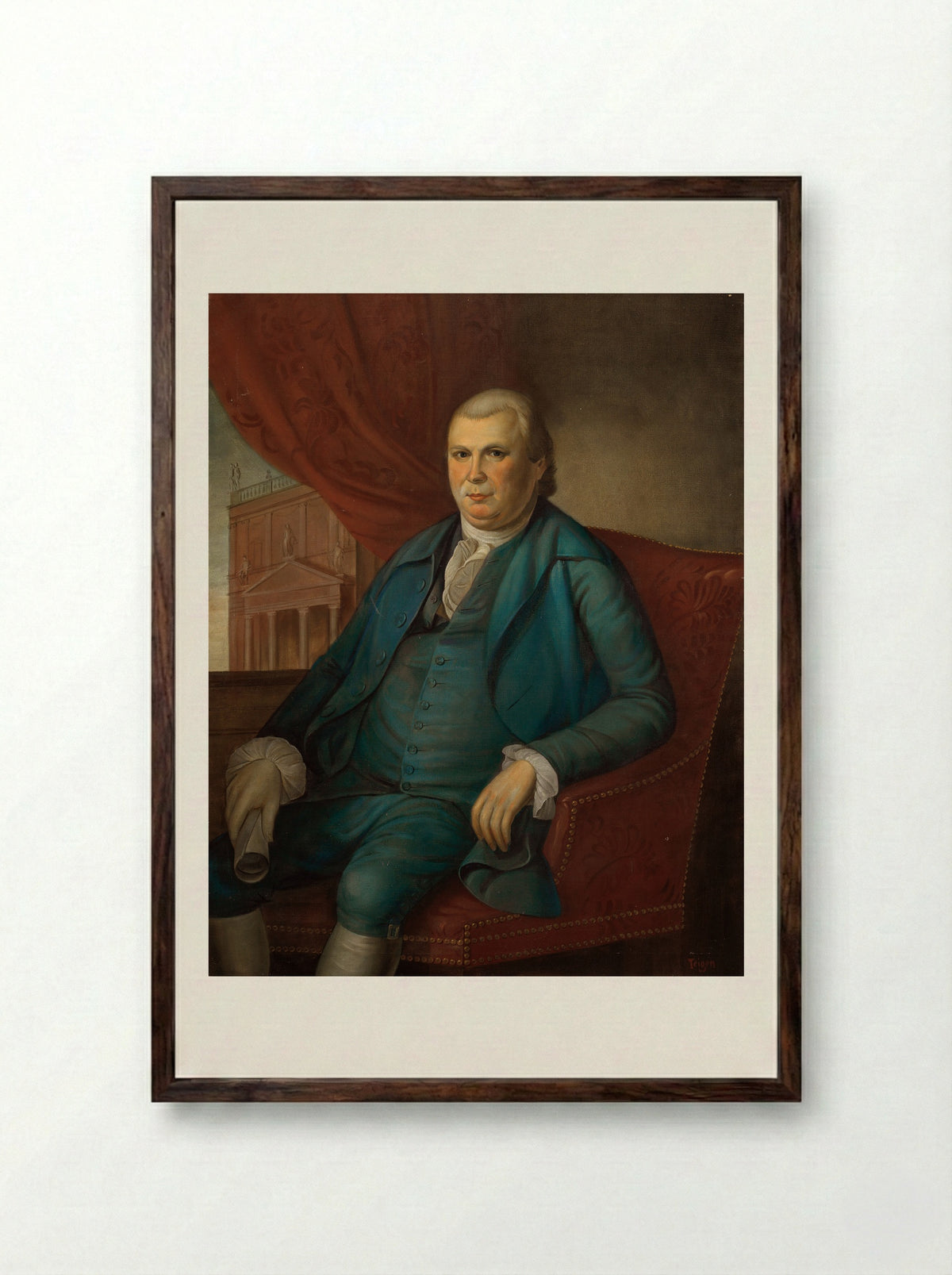 Robert Morris (After Charles Willson Peale) - Carl Peter Teigen - Framed Print Dark Wood