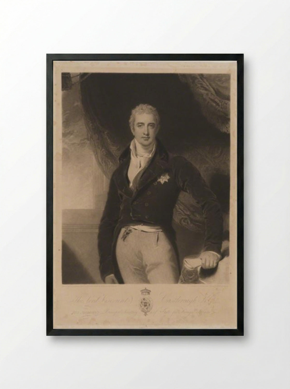 Robert Stewart, 2nd Marquess of Londonderry (Lord Castlereagh) - Charles Turner - Framed Print Black