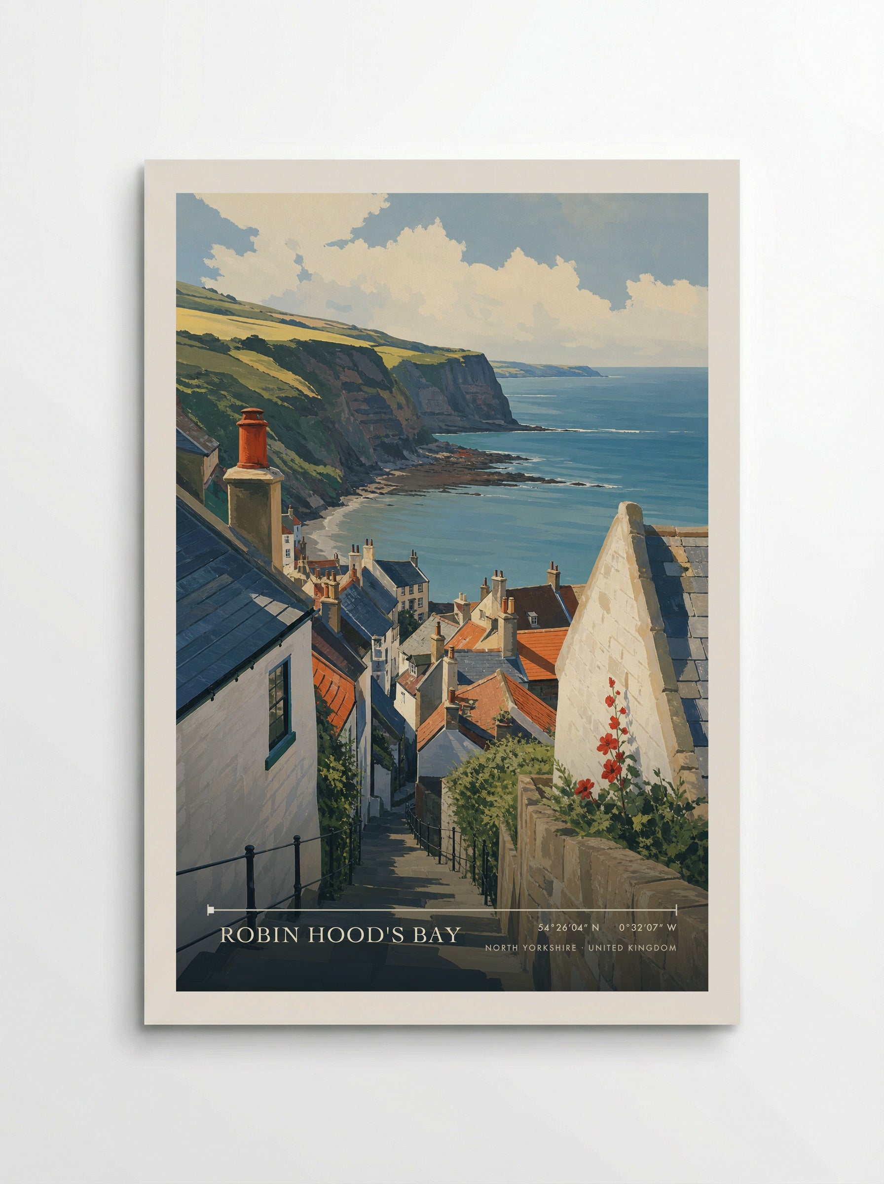 Robin Hood's Bay North Yorkshire United Kingdom Travel Poster - Poster
