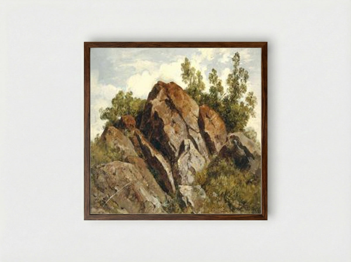Rocas - José María Velasco Gómez - Framed Print Dark Wood