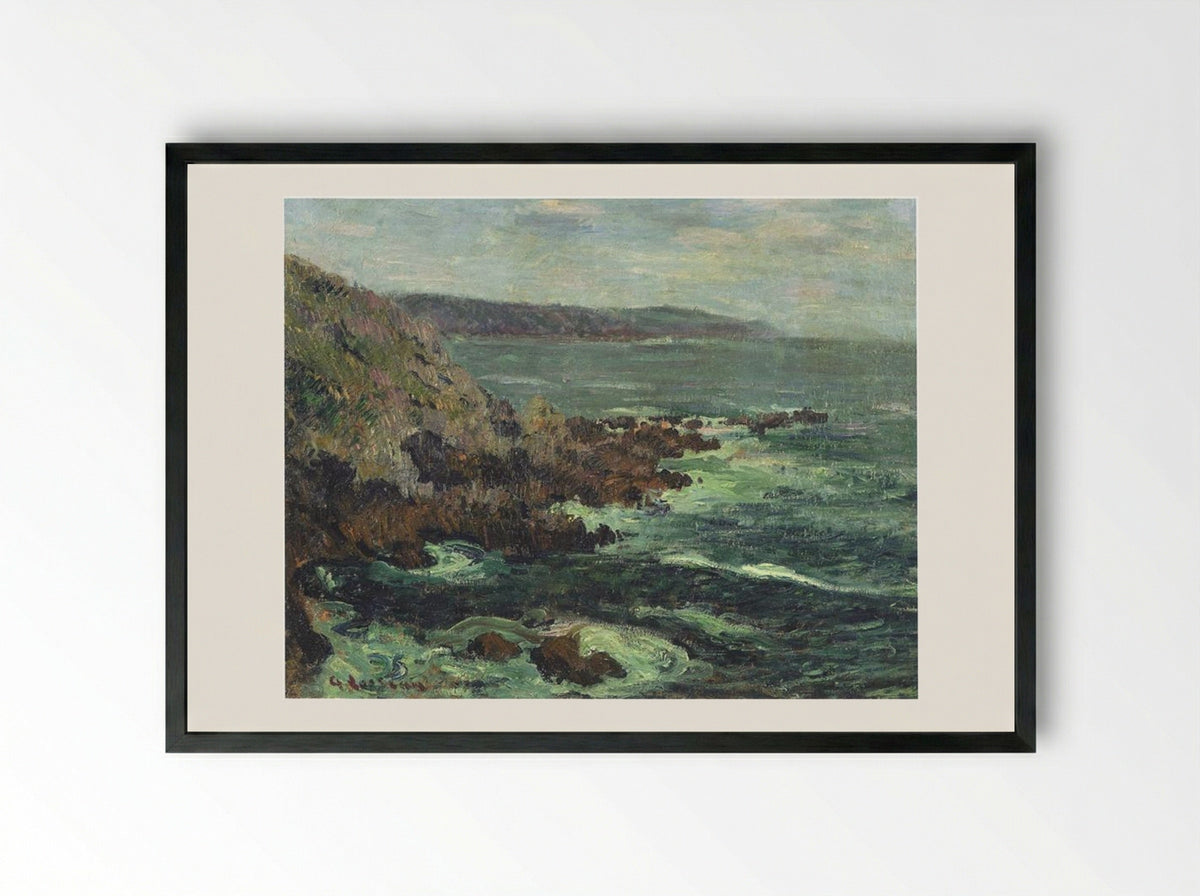 Rock Cliffs by the Sea in Britain - Gustave Loiseau - Framed Print Black