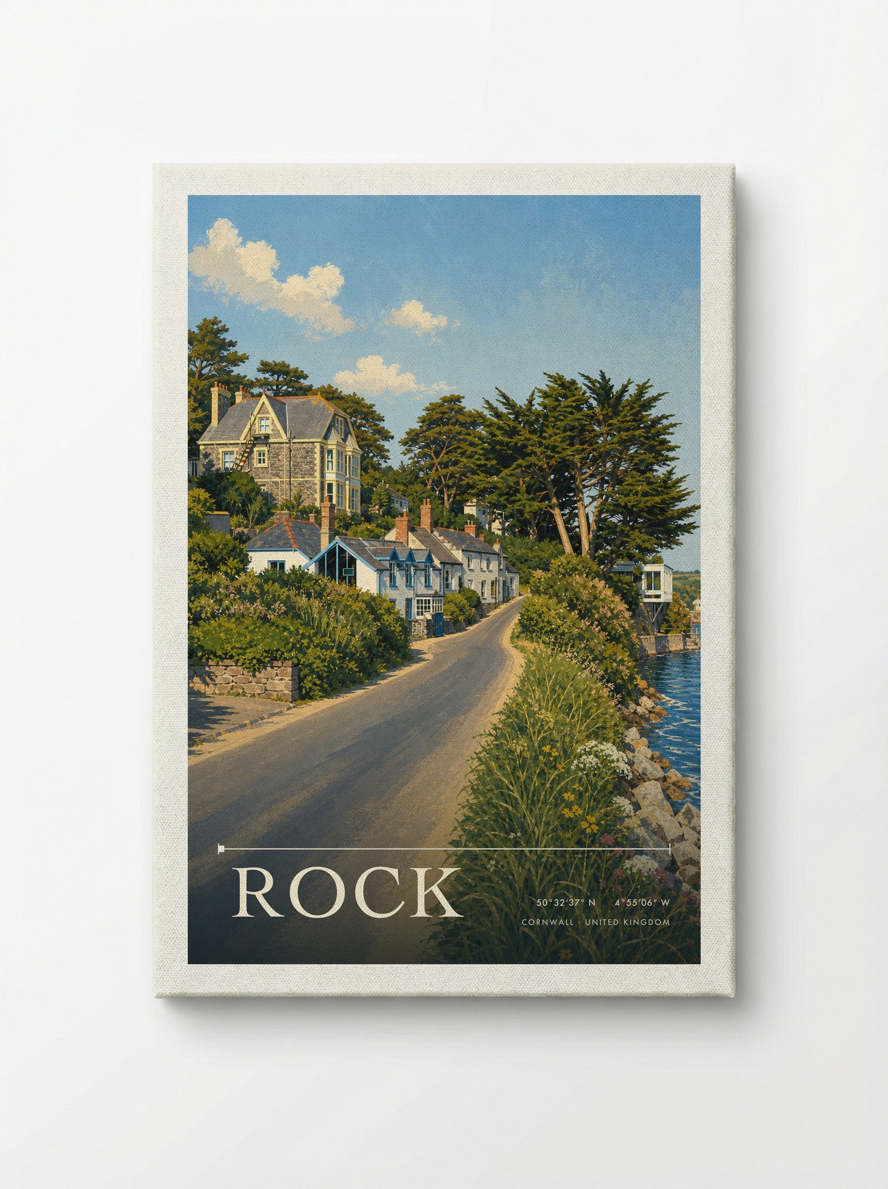 Rock Cornwall United Kingdom Travel Poster - Canvas