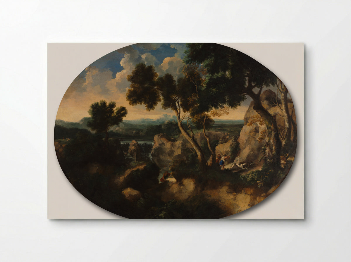 Rocky Landscape with Hunters - Gaspard Dughet - Poster