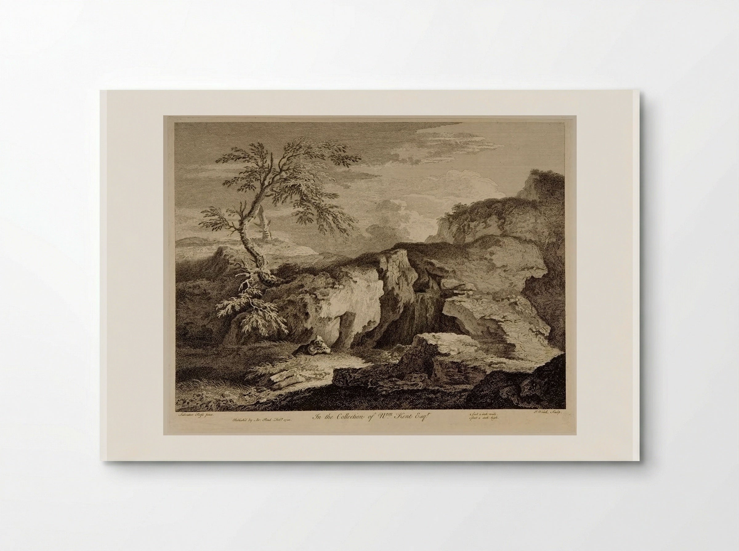 Rocky Landscape with a Hermit Reading - John Wood - Poster