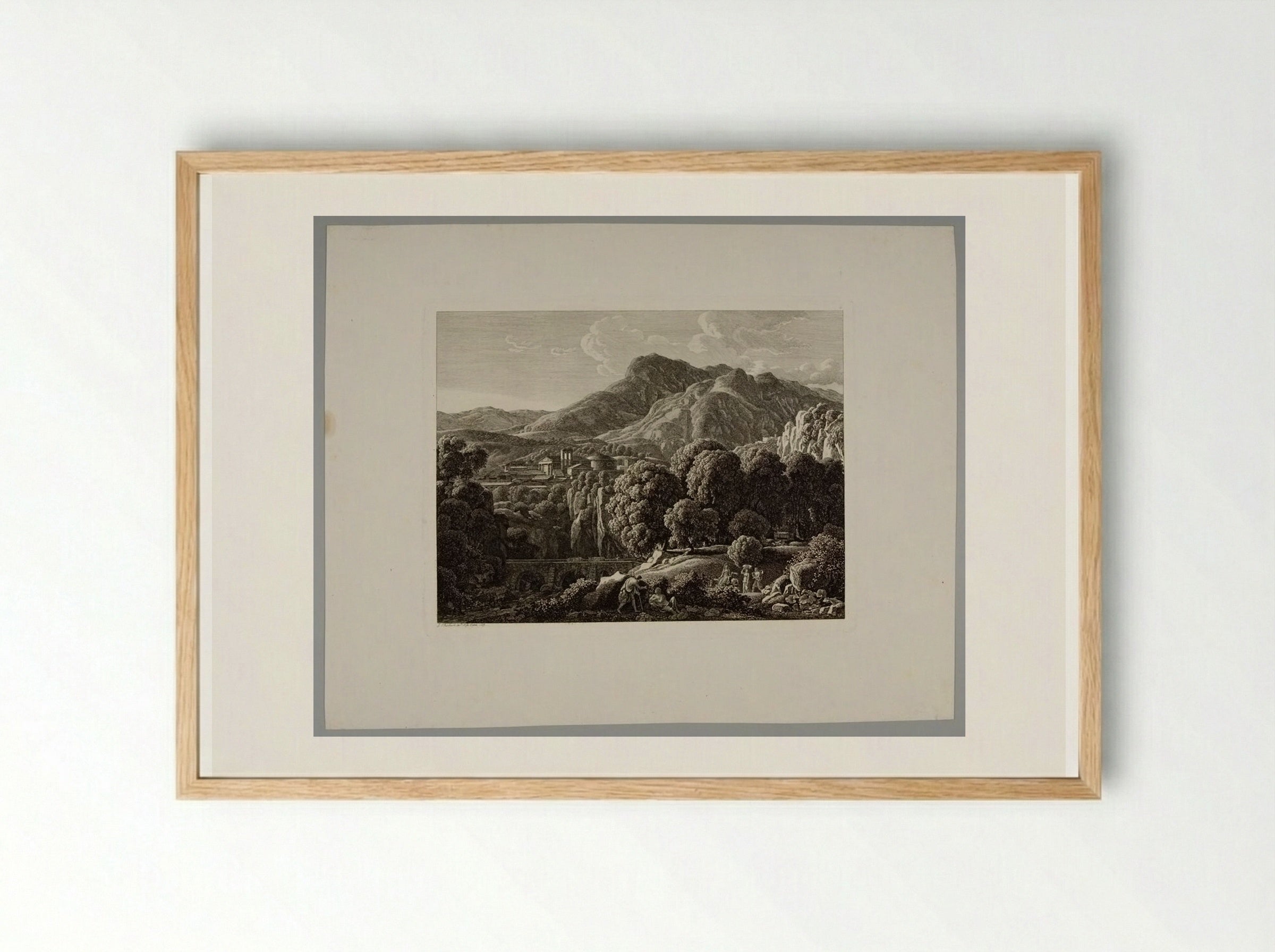 Rocky Landscape - Johann Christian Reinhart - Framed Print Wood