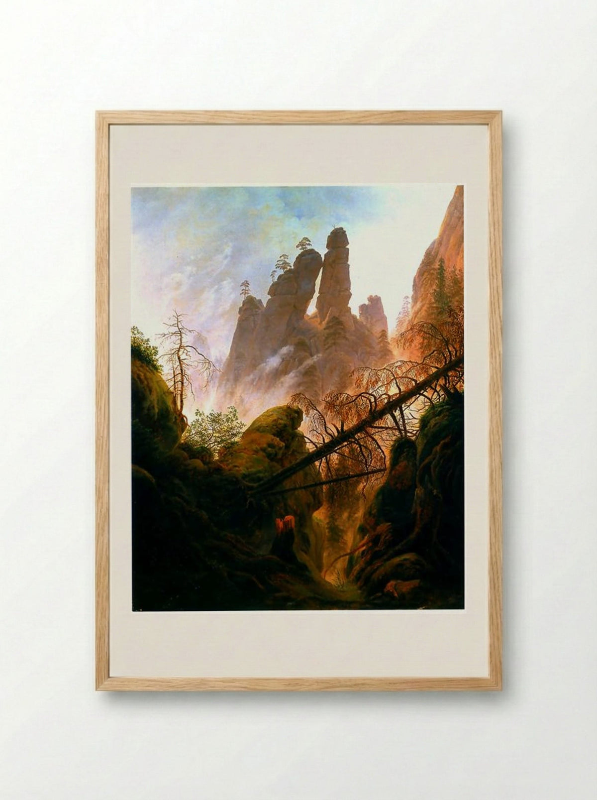 Rocky Ravine - Caspar David Friedrich - Framed Print Wood