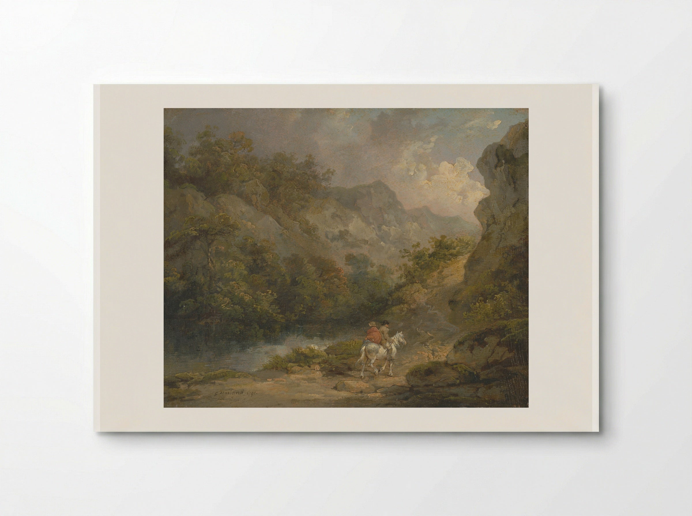 Rocky River Scene with Travellers - George Morland - Poster