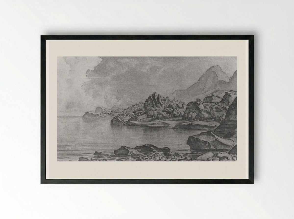 Rocky Seashore - Konstantin Bogaevsky - Framed Print Black