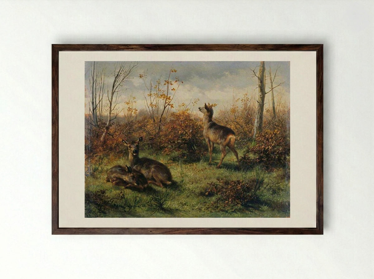 Roe Deer - Rosa Bonheur - Framed Print Dark Wood
