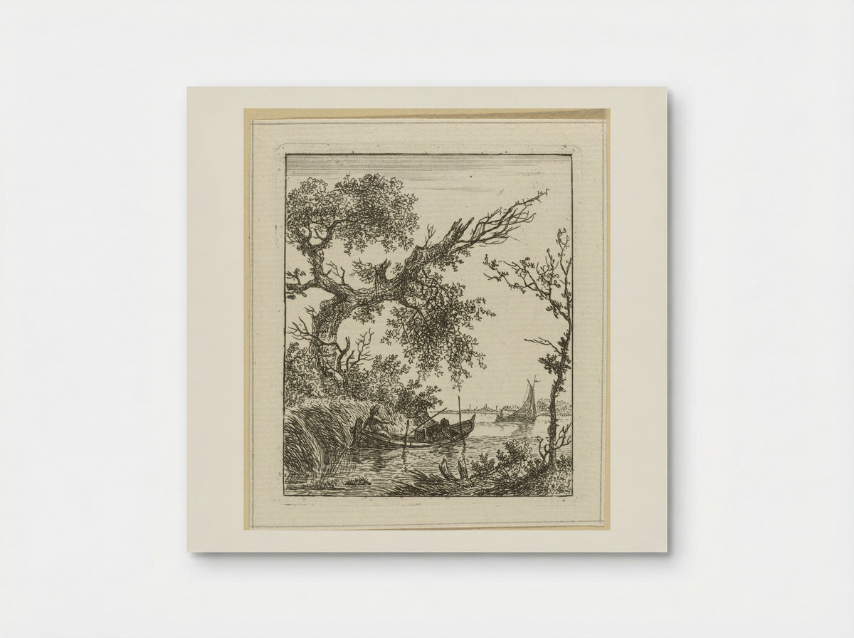 Roeiboot met twee mannen - Hermanus Fock - Poster