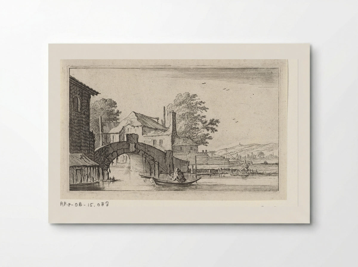 Roeiboot voor een stenen brug - Gillis van Scheyndel (I) - Poster