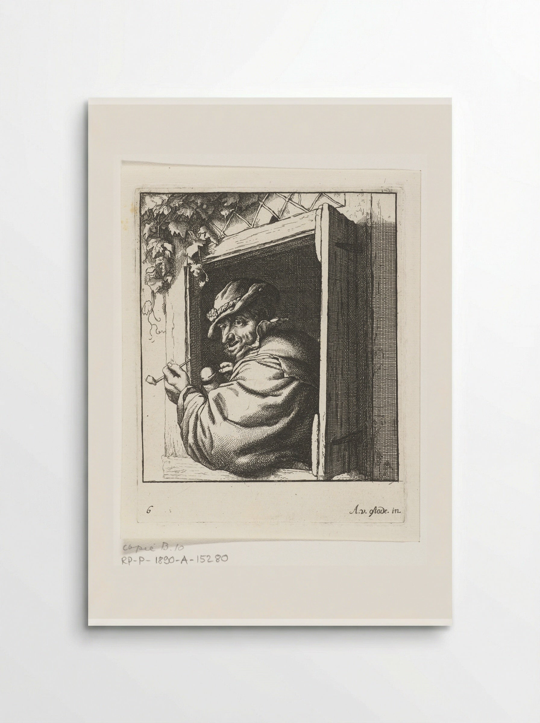 Rokende boer in een raamopening - Abraham Bloteling - Poster