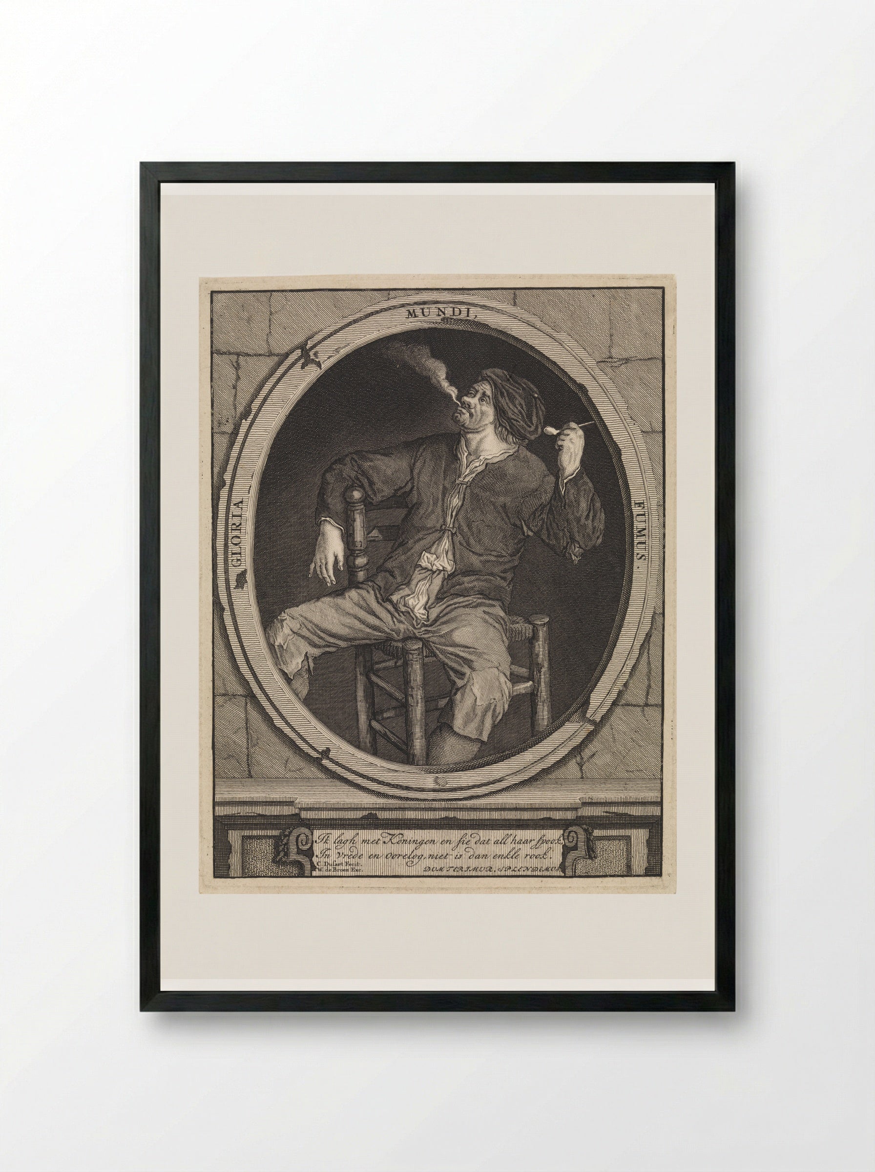 Rokende boer met pijp - Matthijs Pool - Framed Print Black